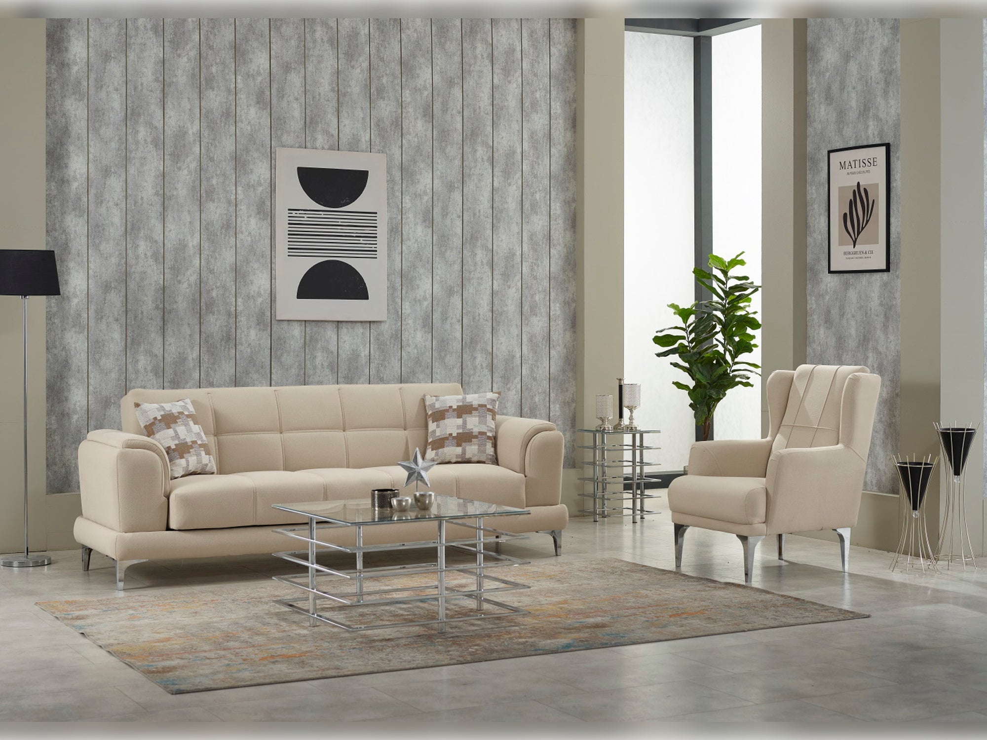 Berlin Convertible Livingroom Set (2 Sofa & 2 Chair)