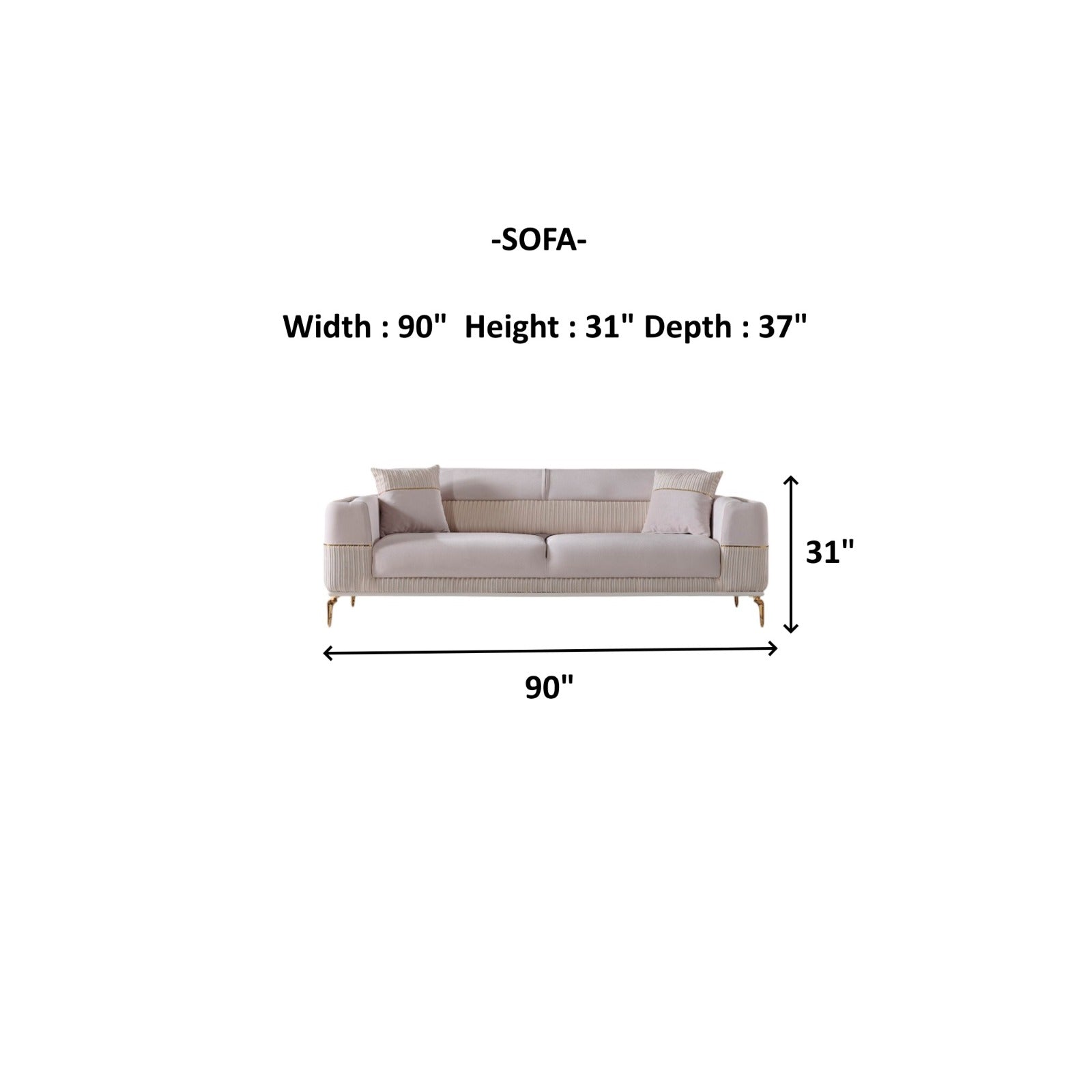 Berlin Convertible Livingroom (2 Sofa & 2 Chair) Beige