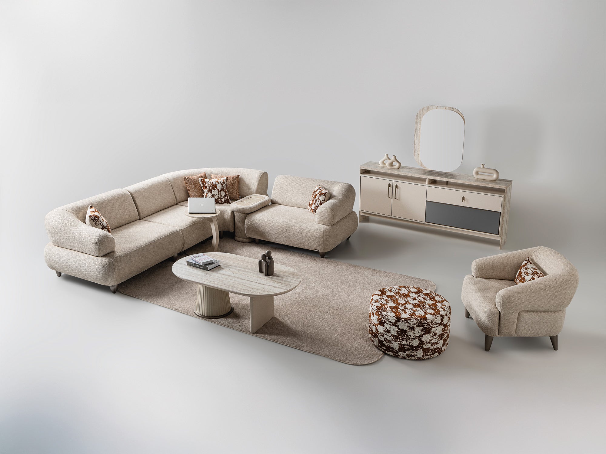 Bern Modular Sectional Sofa Cream