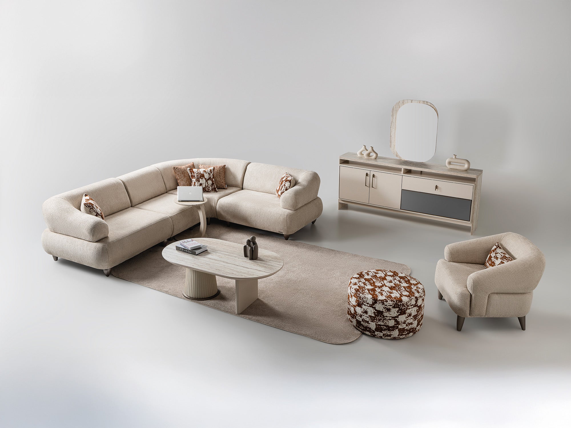 Bern Modular Sectional Sofa Cream