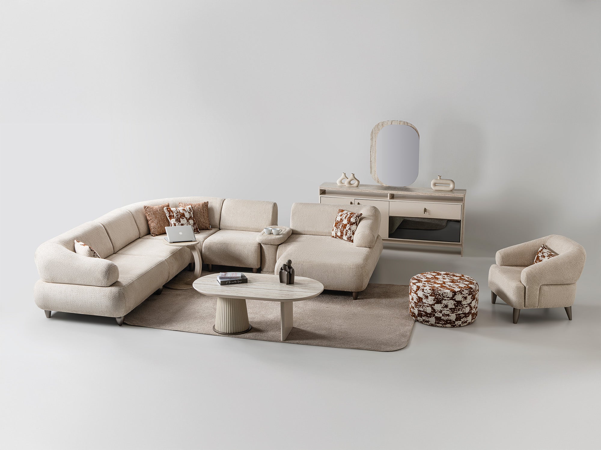 Bern Modular Sectional Sofa Cream