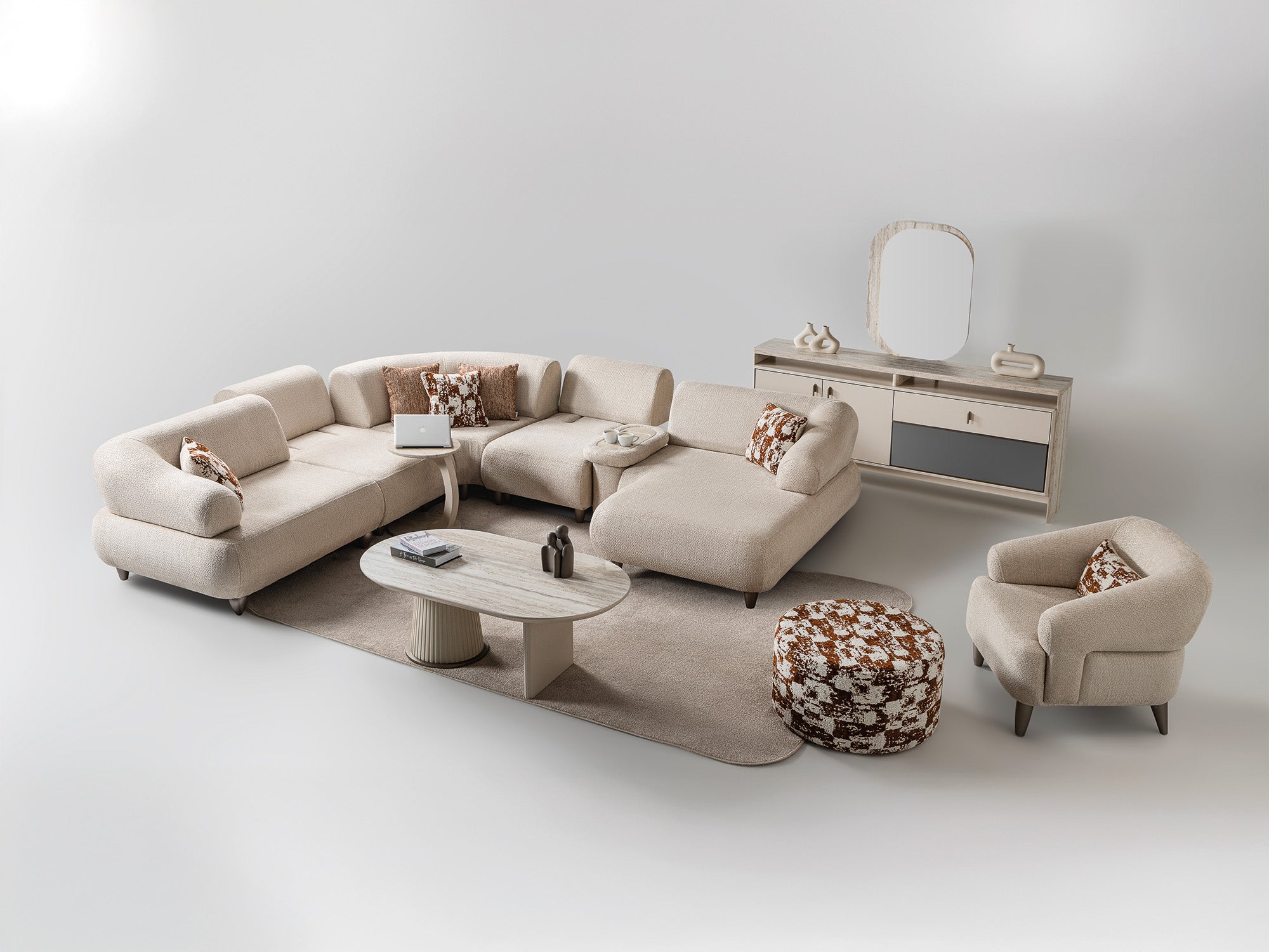 Bern Modular Sectional Sofa Cream