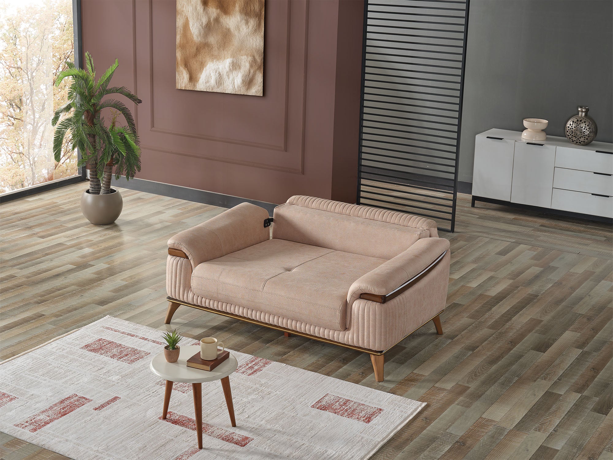 Beta 3-pieces (Sofa & Loveseat & Chair) Livingroom Set Beige