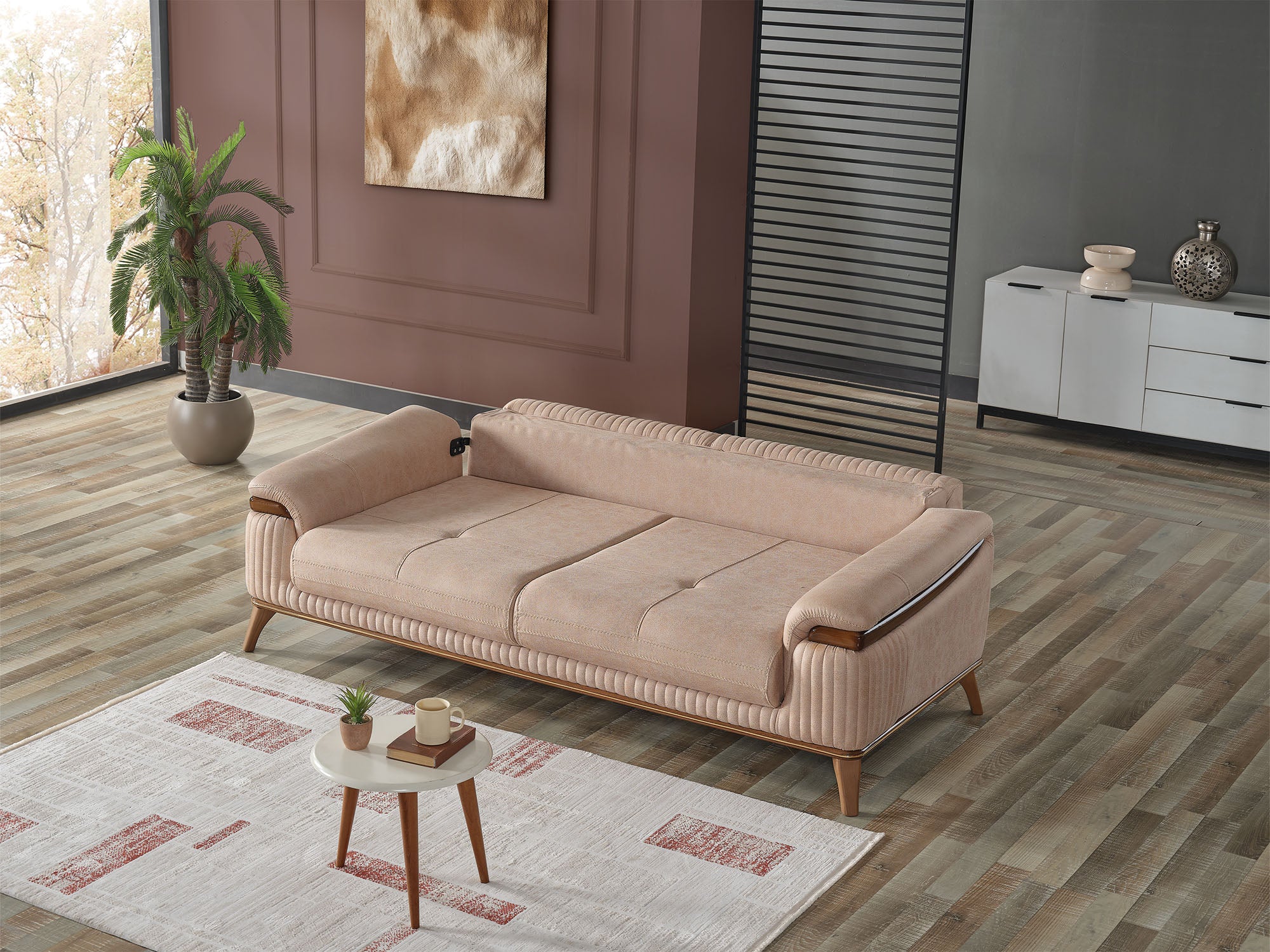 Beta Convertible Sofa Beige
