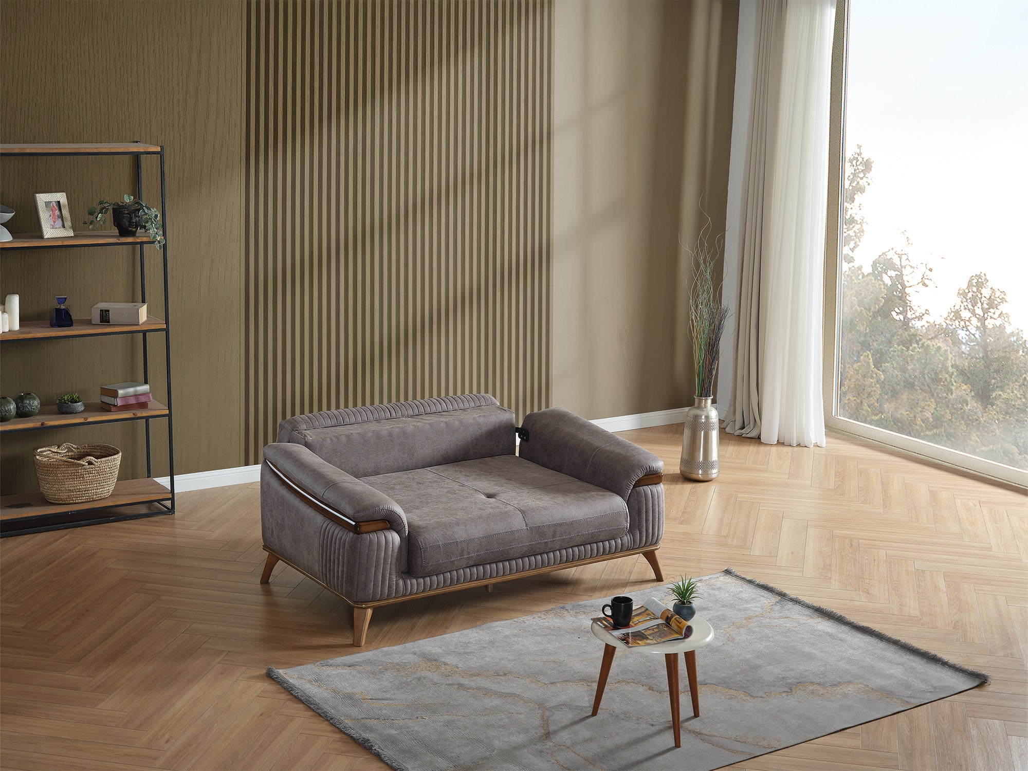 Beta 3-pieces (Sofa & Loveseat & Chair) Livingroom Set Fume