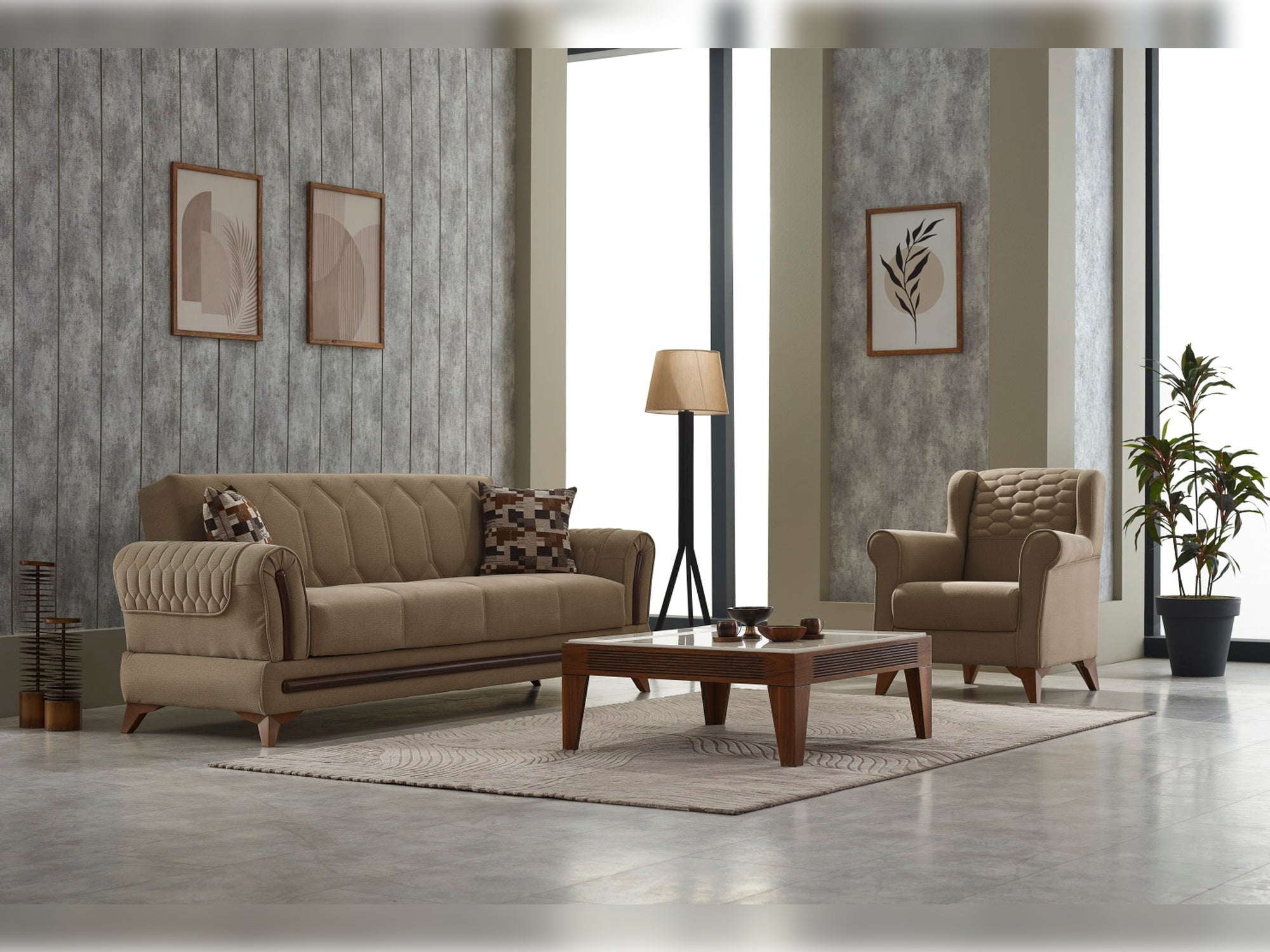 Bodrum Convertible Livingroom Set (2 Sofa & 2 Chair)