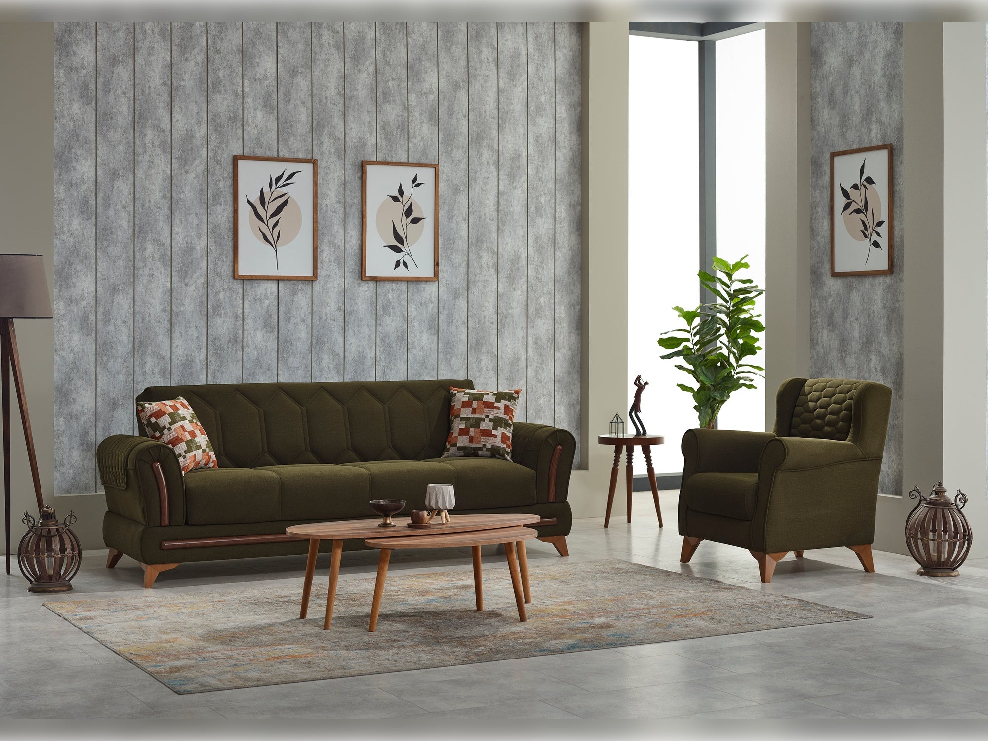 Bodrum Convertible Livingroom Set (2 Sofa & 2 Chair)