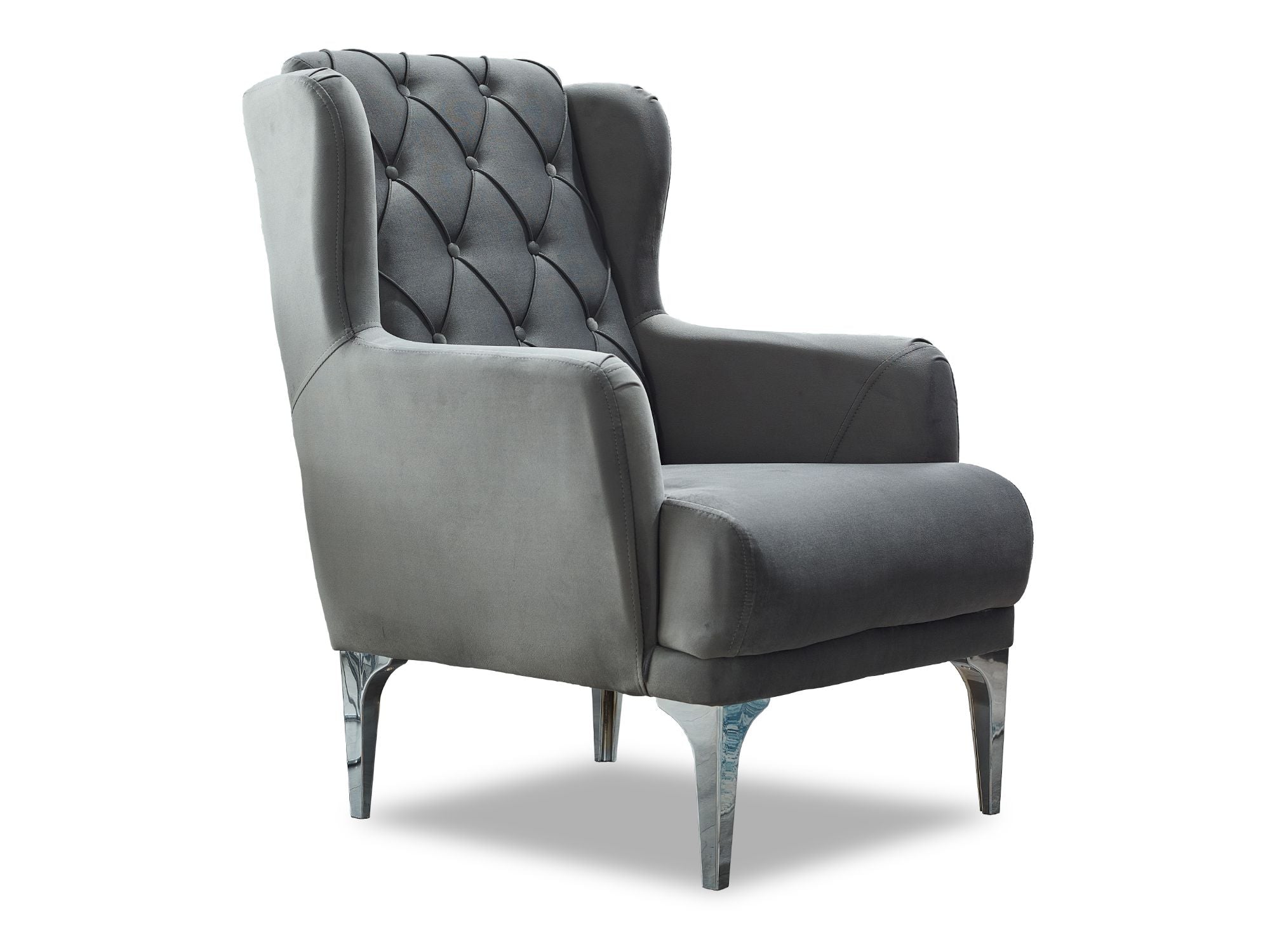 Bolivya Chair Grey With Silver Leg