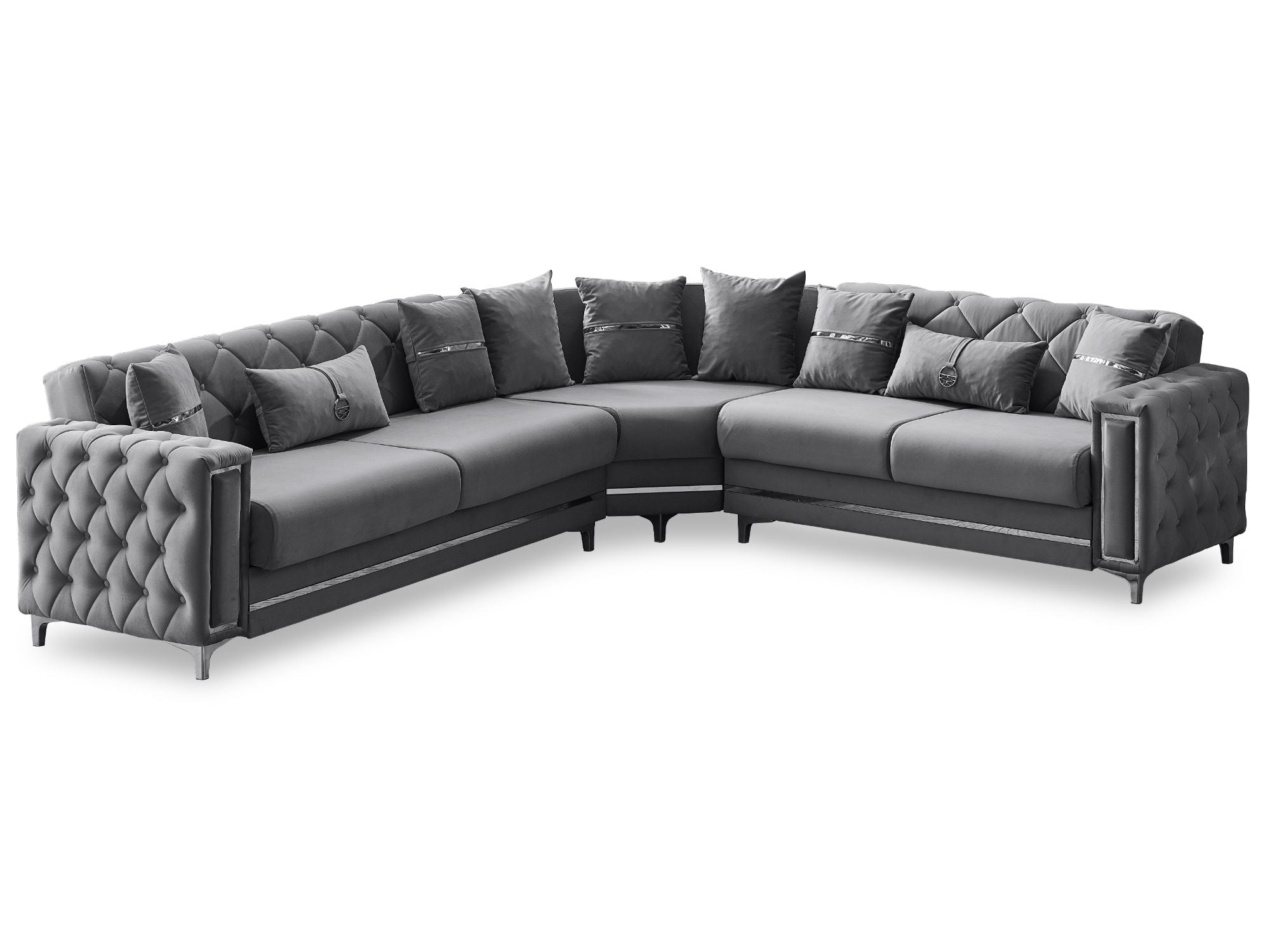 Bolivya Convertible Sectional Grey