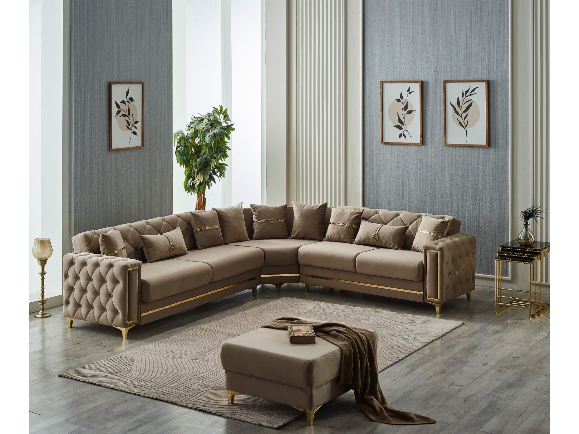 Bolivya Convertible Sectional Beige