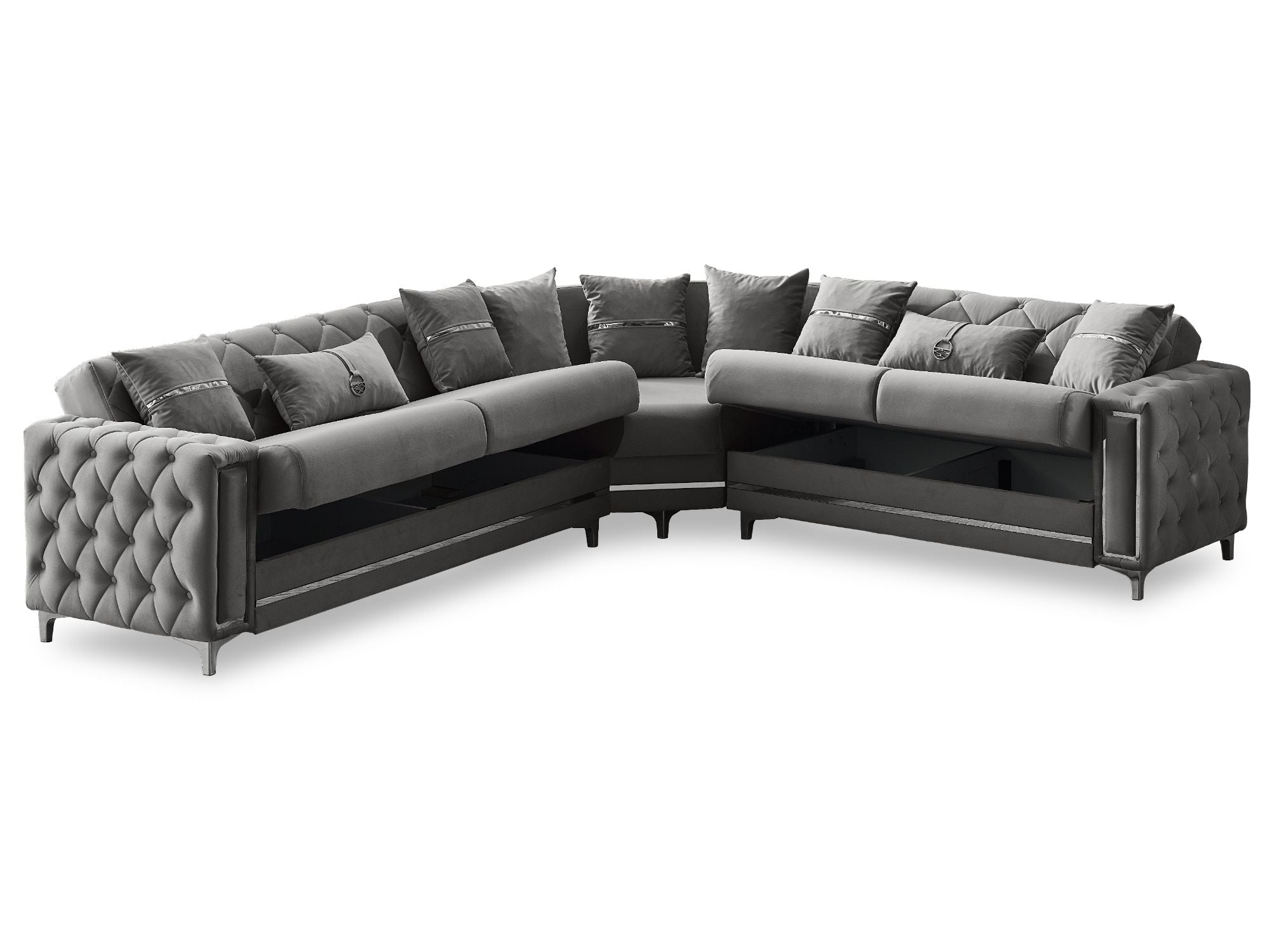 Bolivya Convertible Sectional Grey