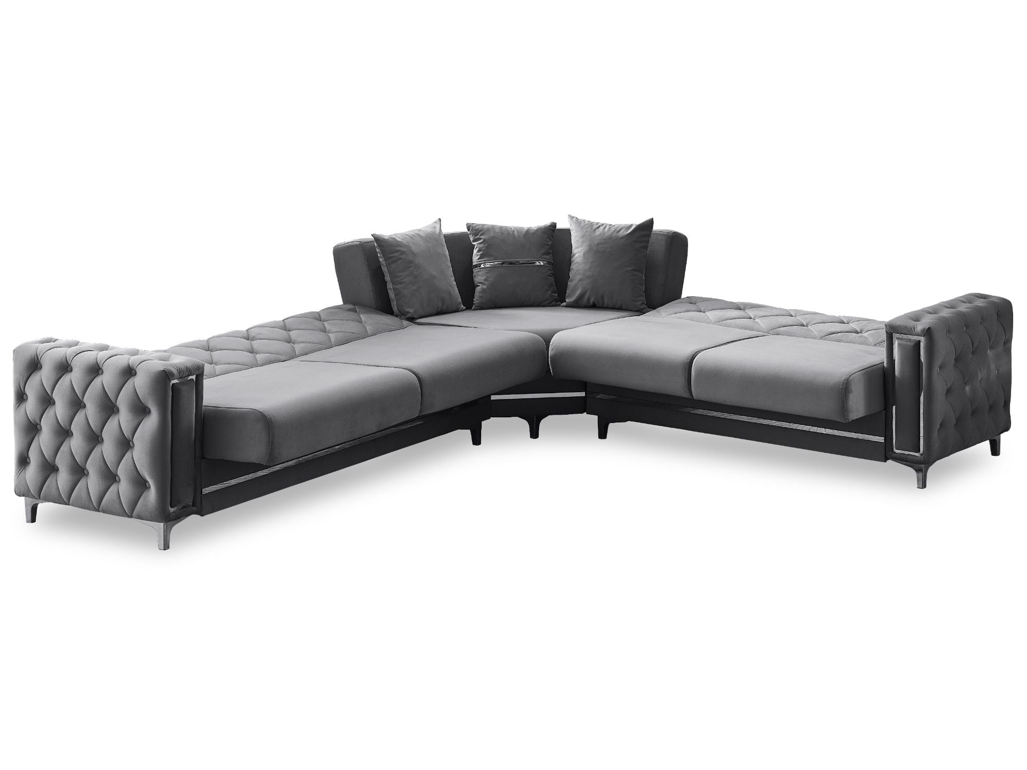 Bolivya Convertible Sectional Grey