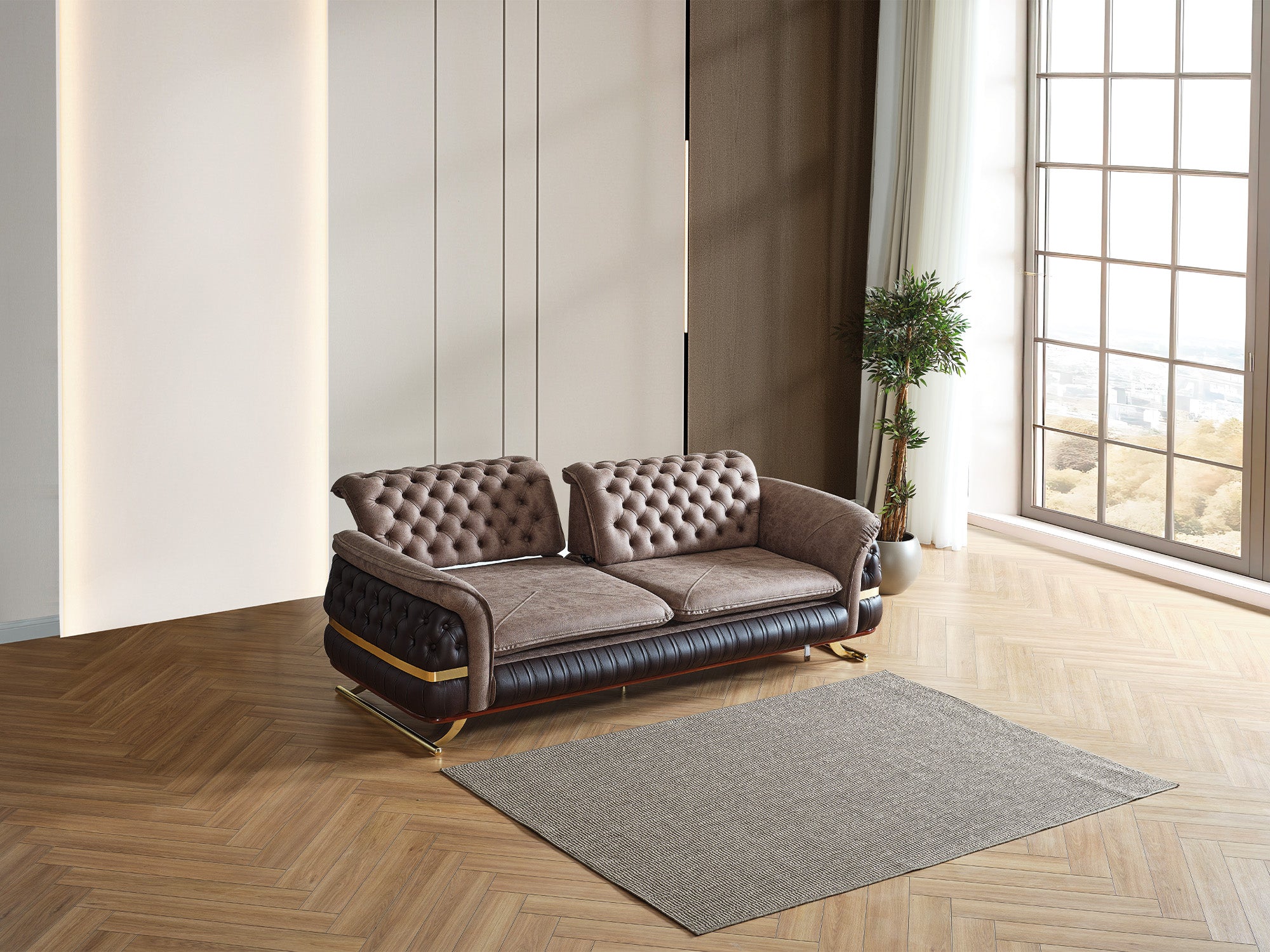 Bravo 3-pieces (Sofa & Loveseat & Chair) Livingroom Set Brown