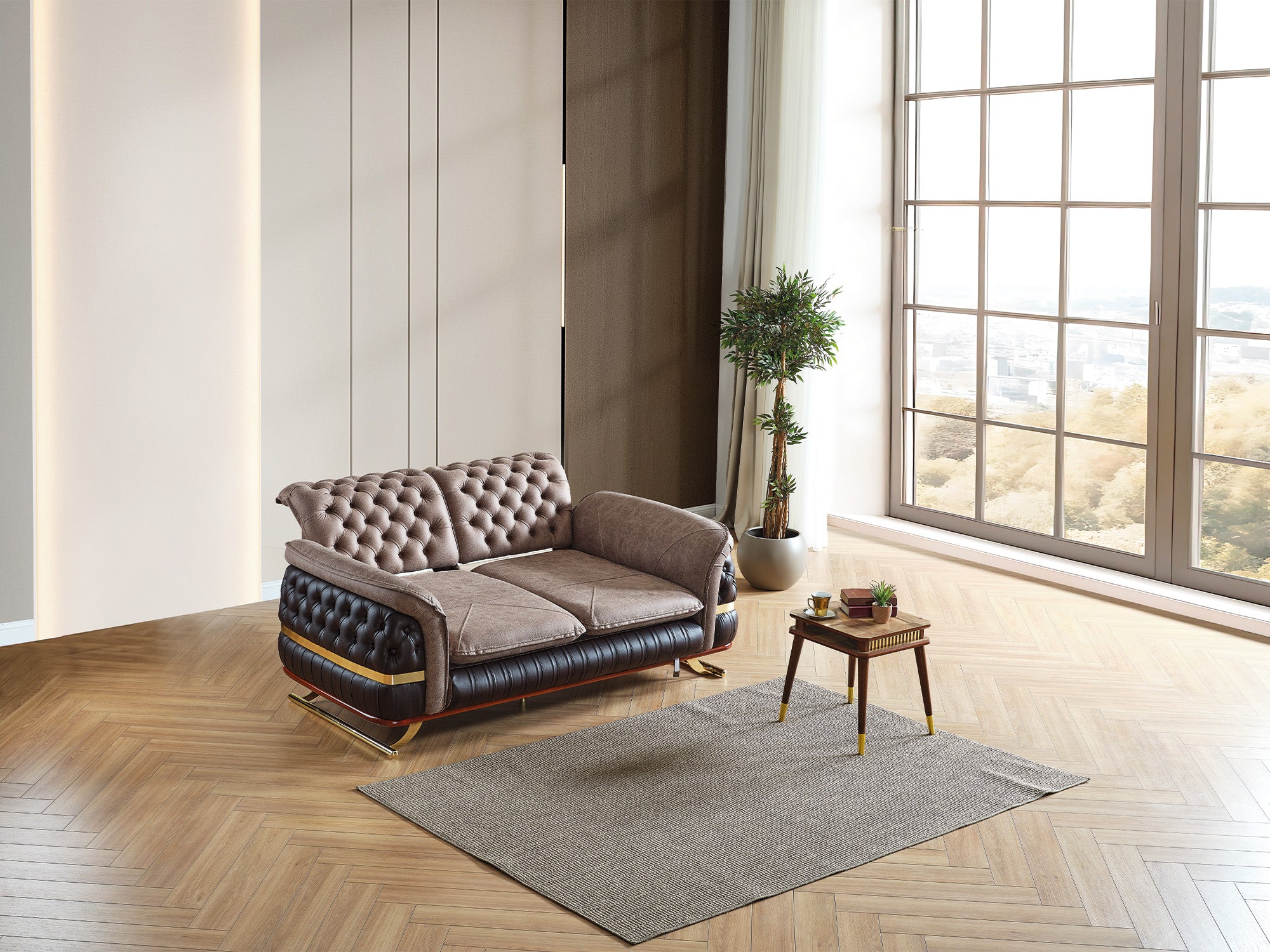 Bravo 3-pieces (Sofa & Loveseat & Chair) Livingroom Set Brown