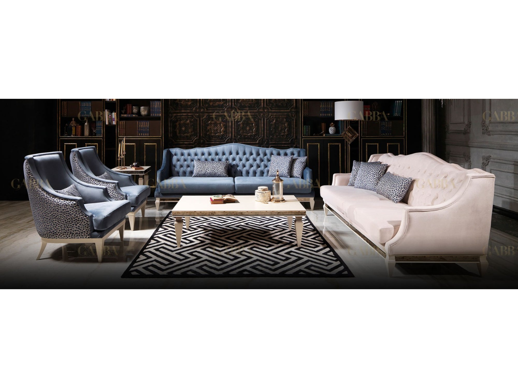 Bugatti Livingroom (1 Sofa & 2 Chair) Blue