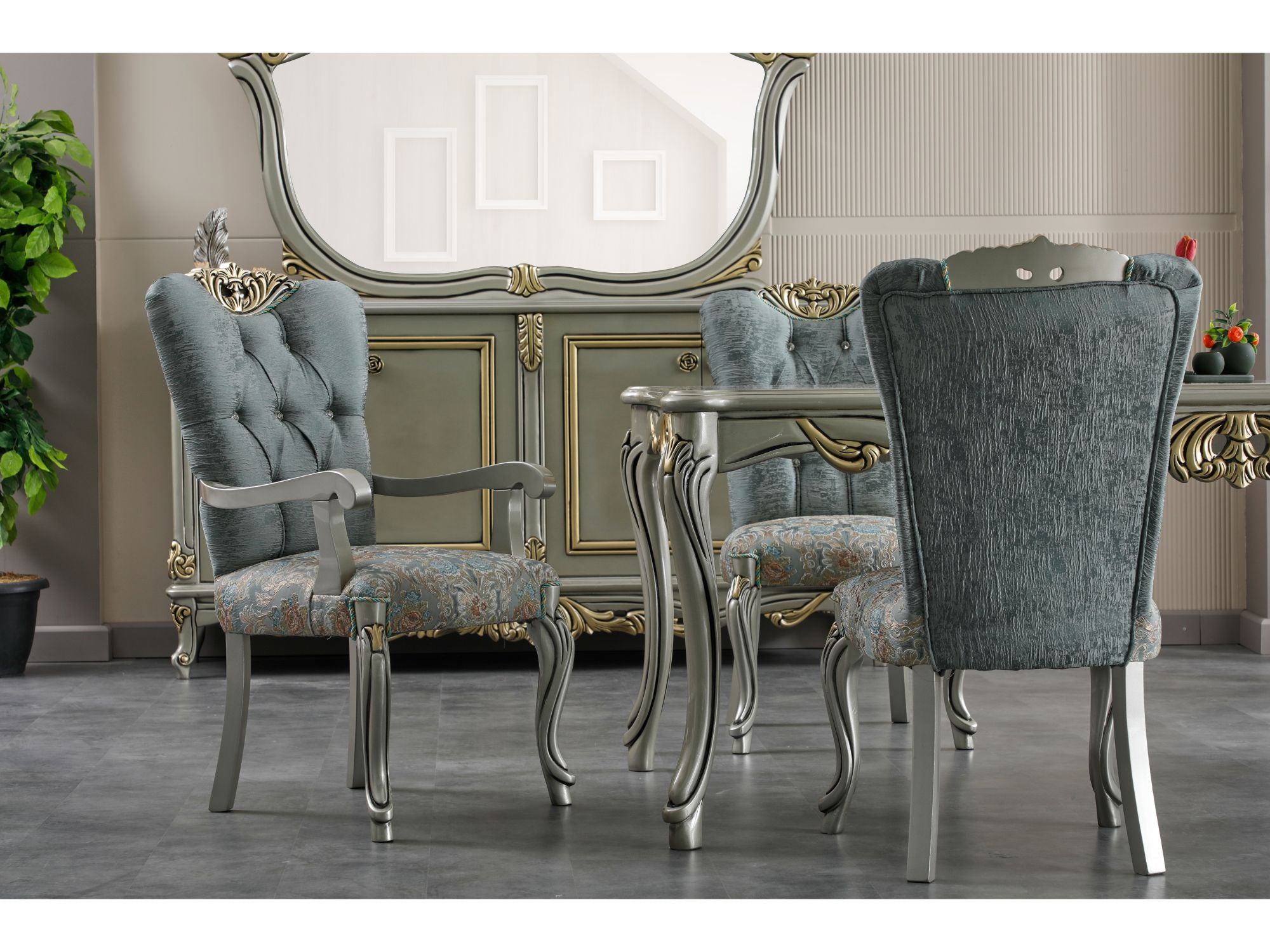 Buse Diningroom (Dining Table & 6 Chair) Light Green