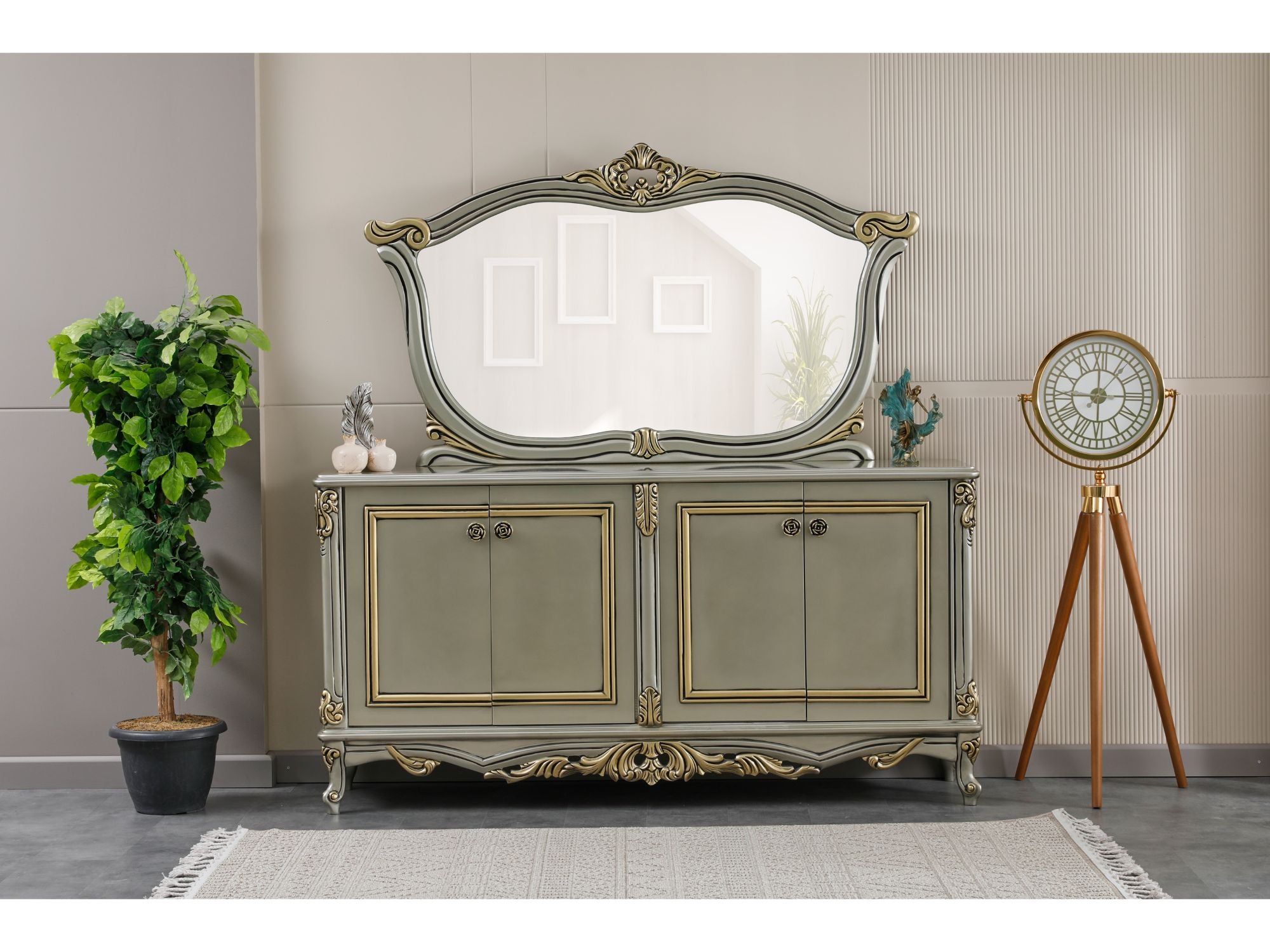 Buse Diningroom (Dining Table & 6 Chair) Light Green