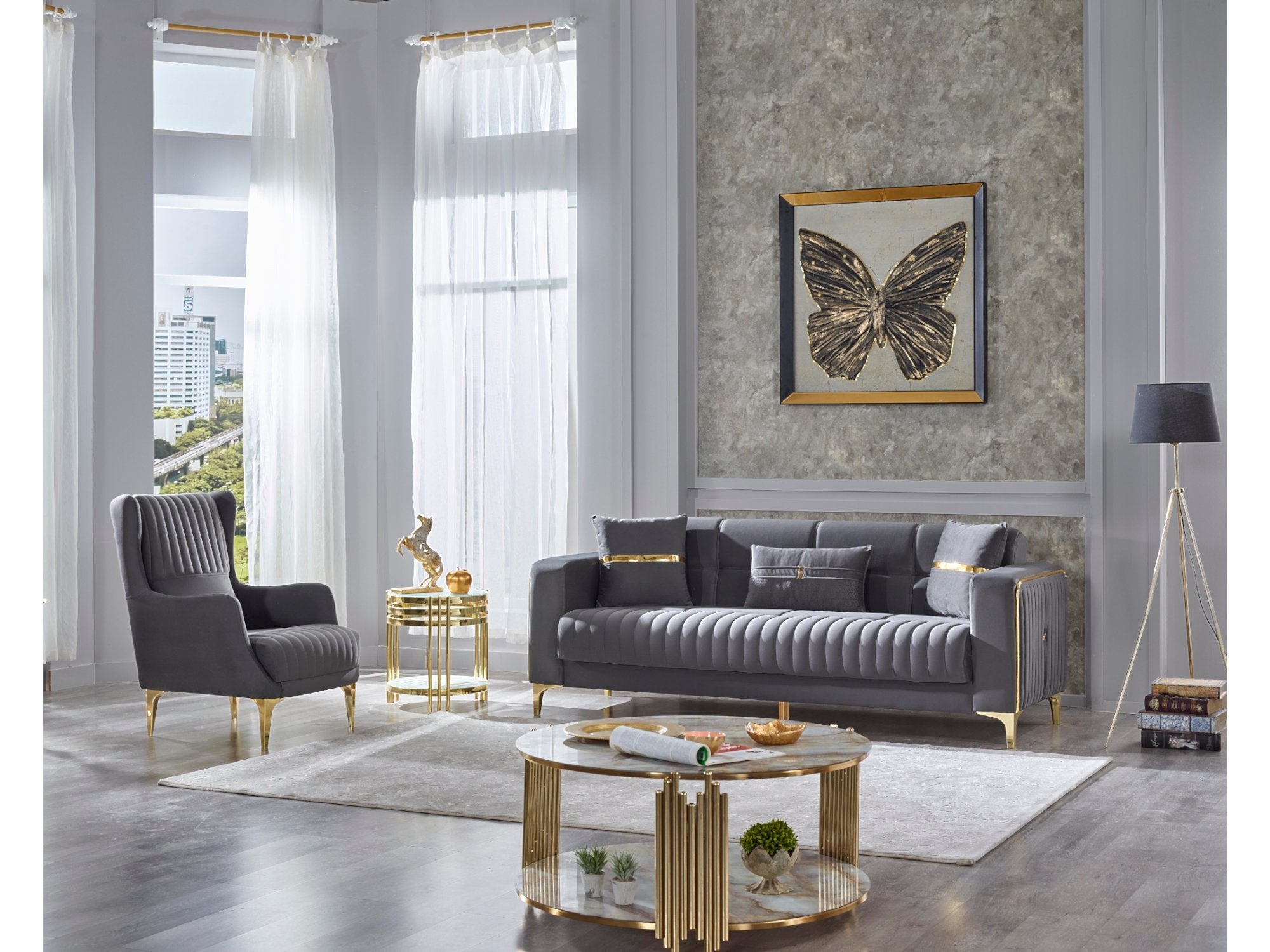 Carmela Convertible Livingroom Set (2 Sofa & 2 Chair)