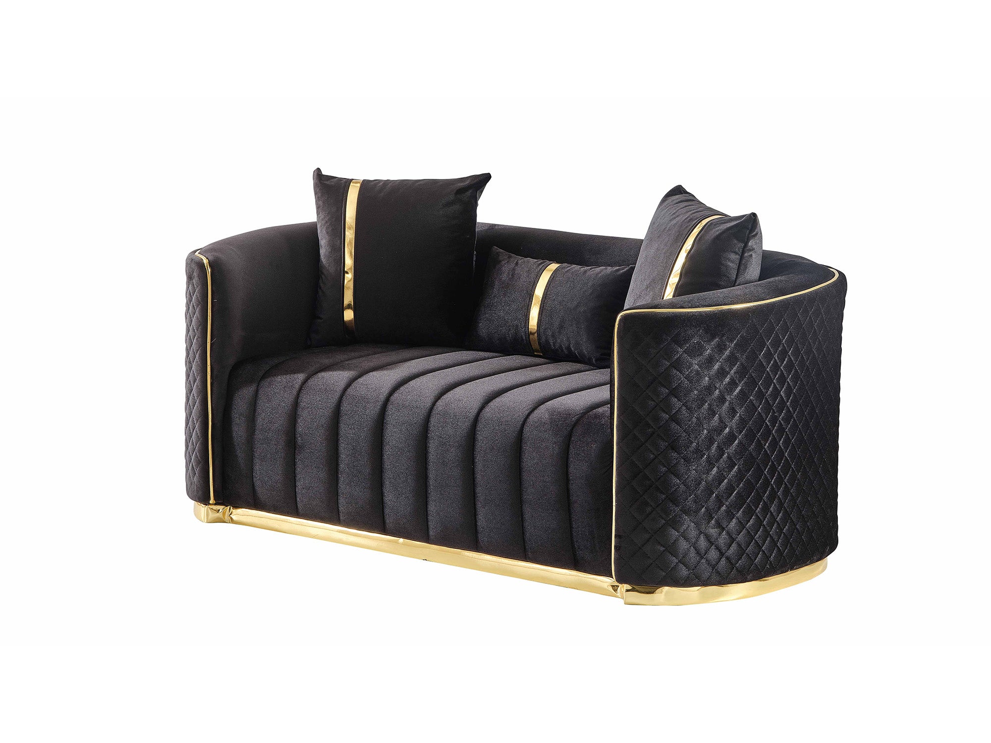 Ceko Stationary Loveseat Black