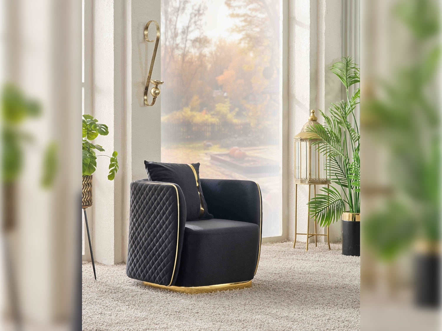 Ceko Stationary Livingroom (2 Sofa & 2 Chair) Black