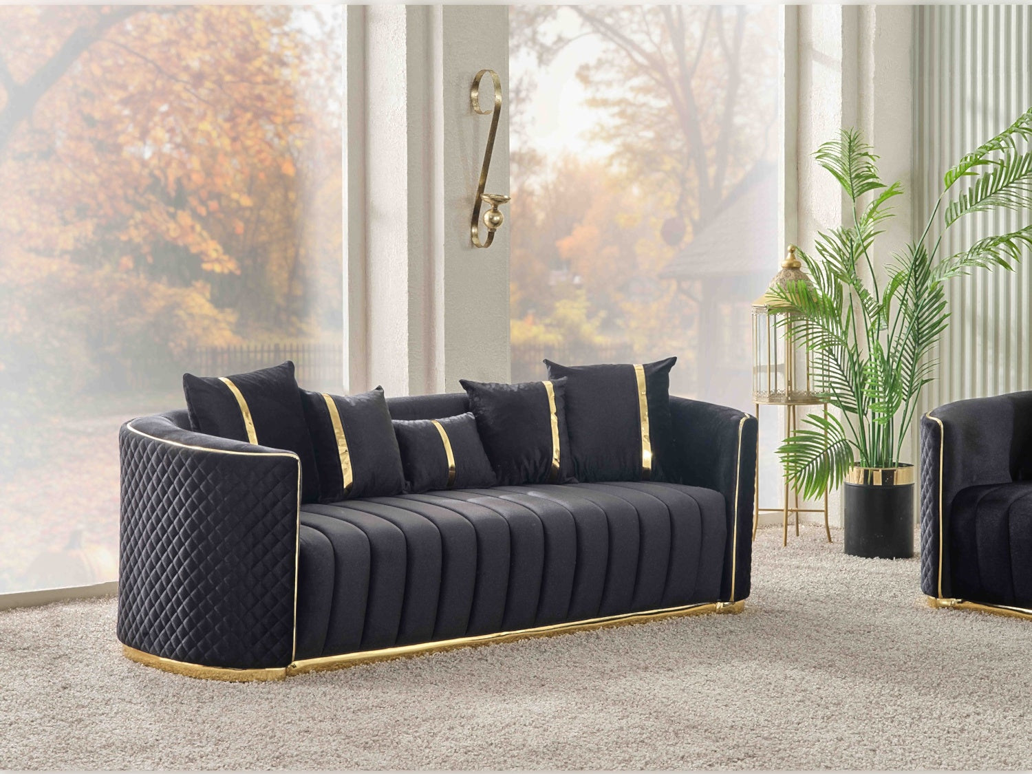 Ceko Stationary Sofa Black