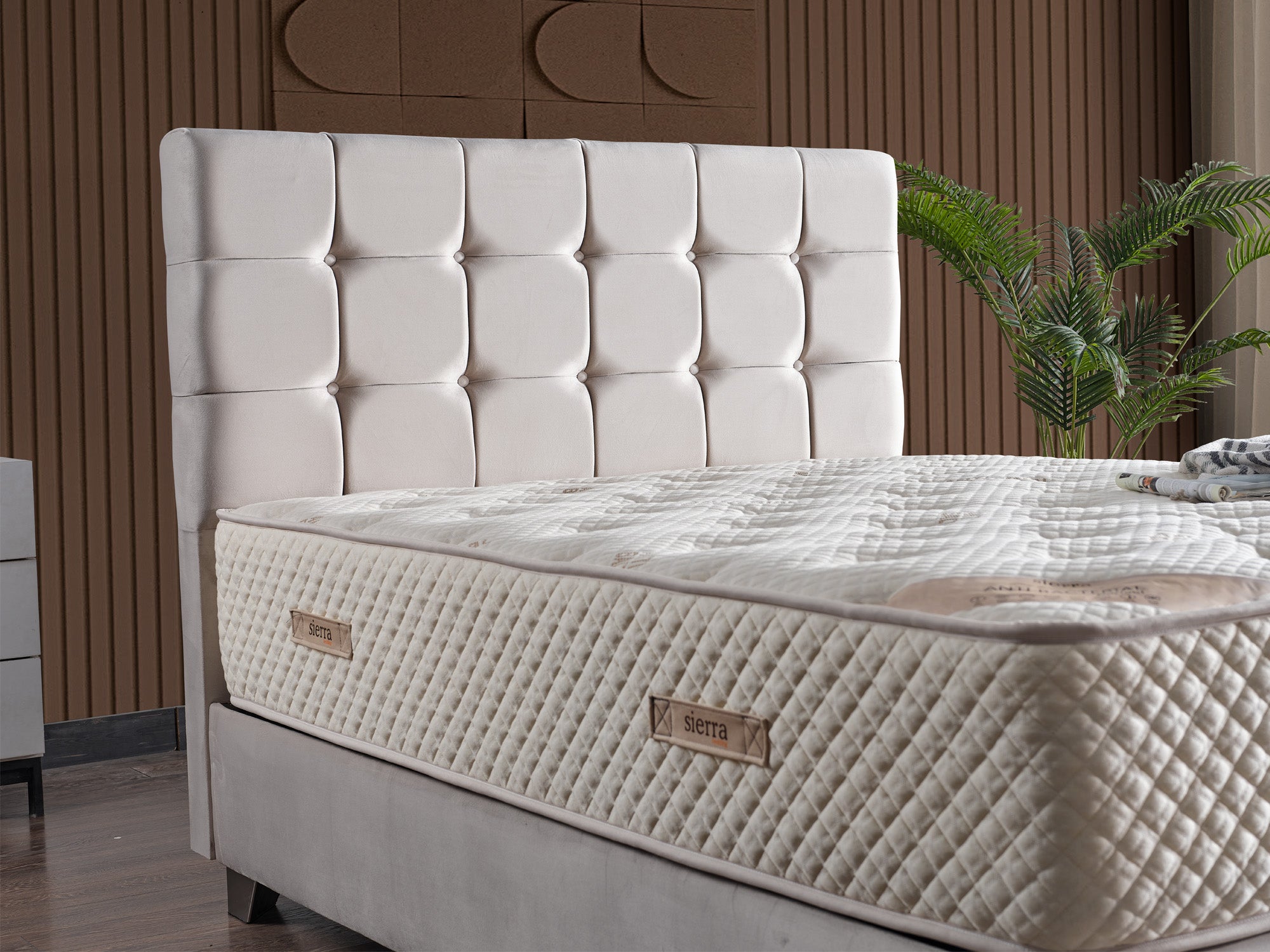 Cenova Storage Bed With Headboard Cream