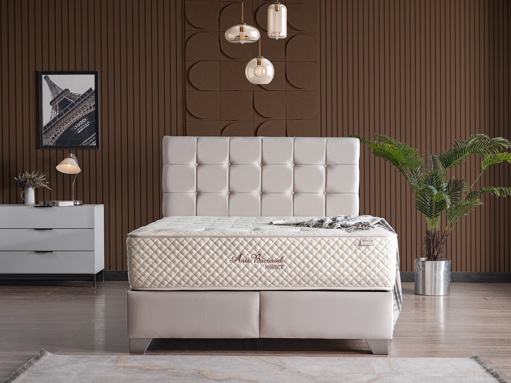 Cenova Storage Bed With Headboard Cream