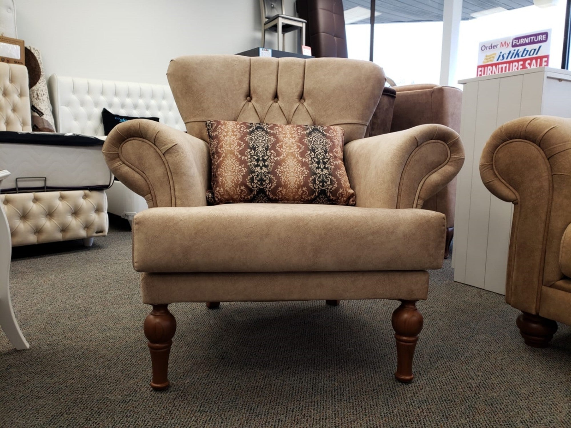 Beige chairs sales for living room