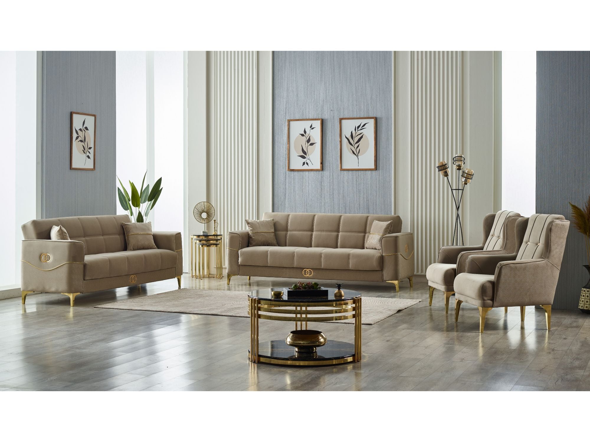 Clara Convertible Sofa Beige