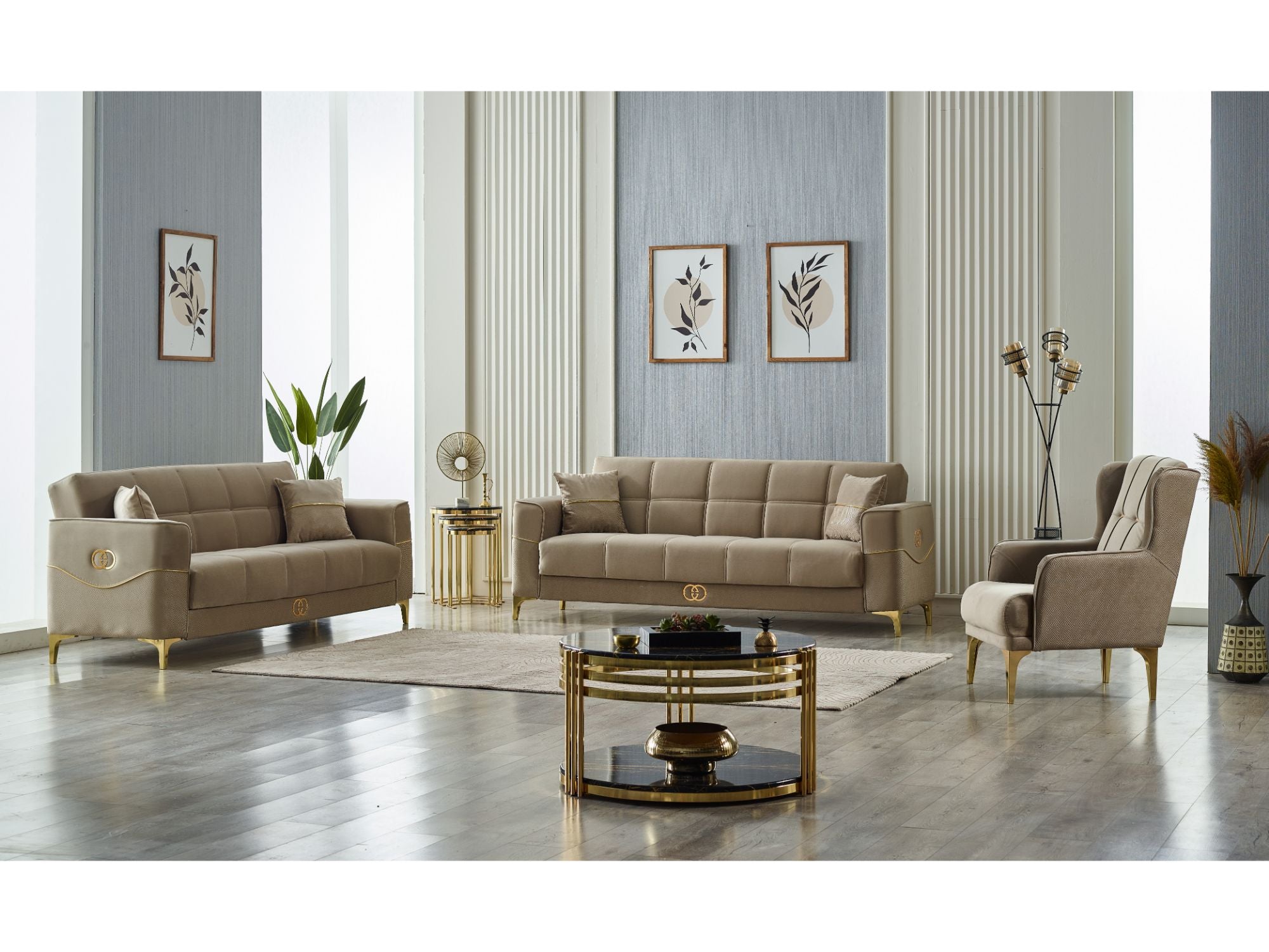 Clara Convertible Sofa Beige