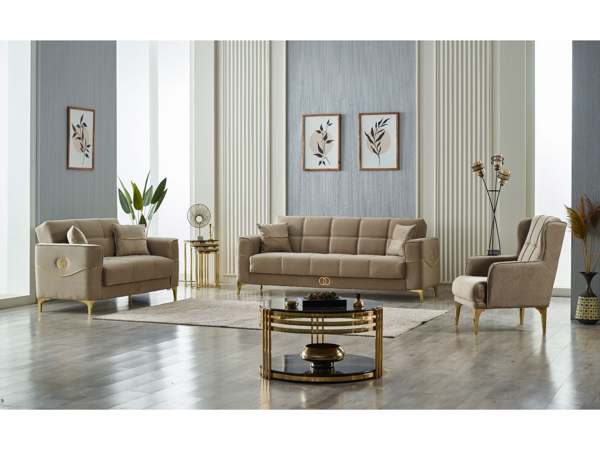 Clara Convertible Sofa Beige