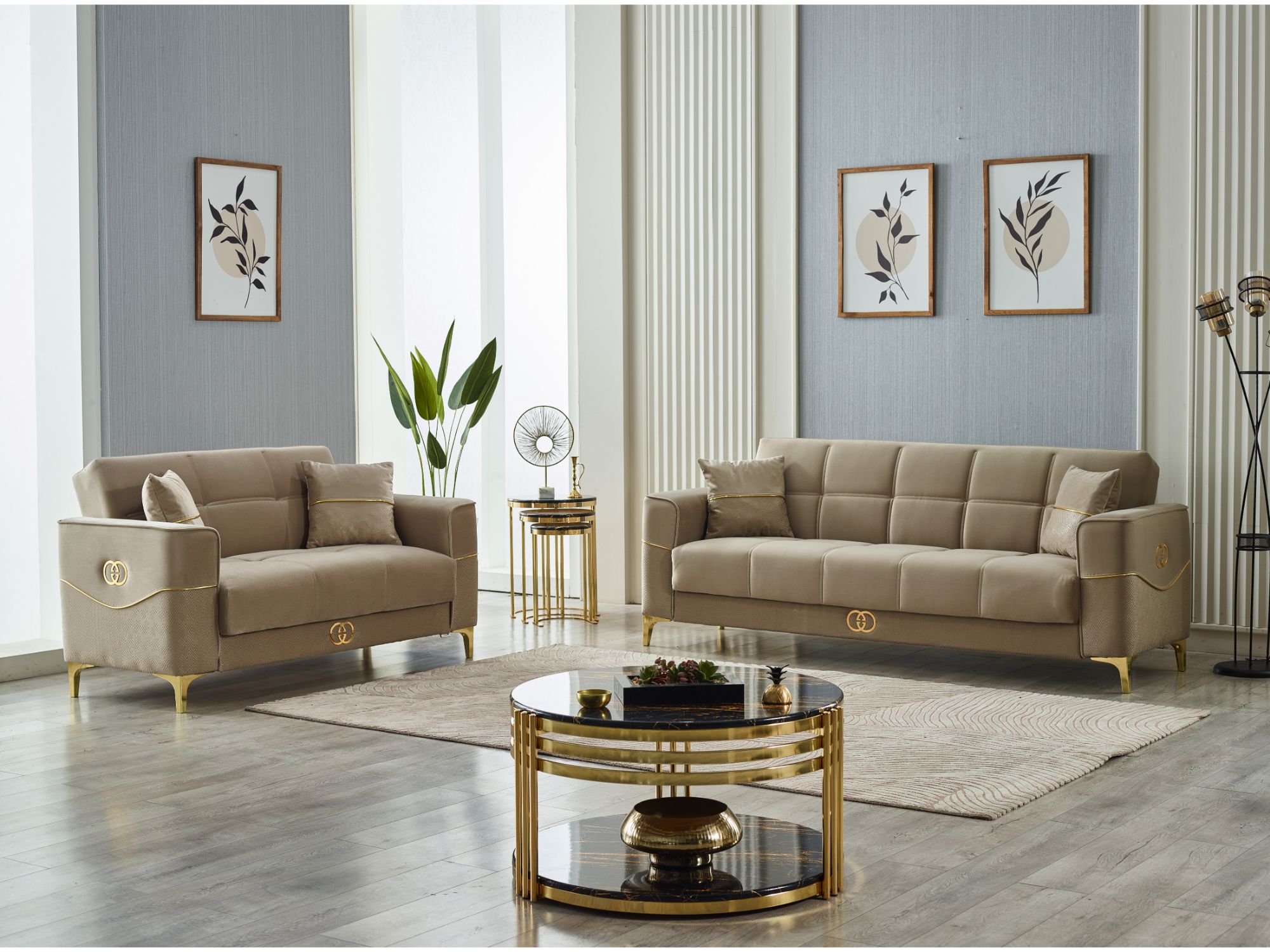 Clara Convertible Sofa Beige