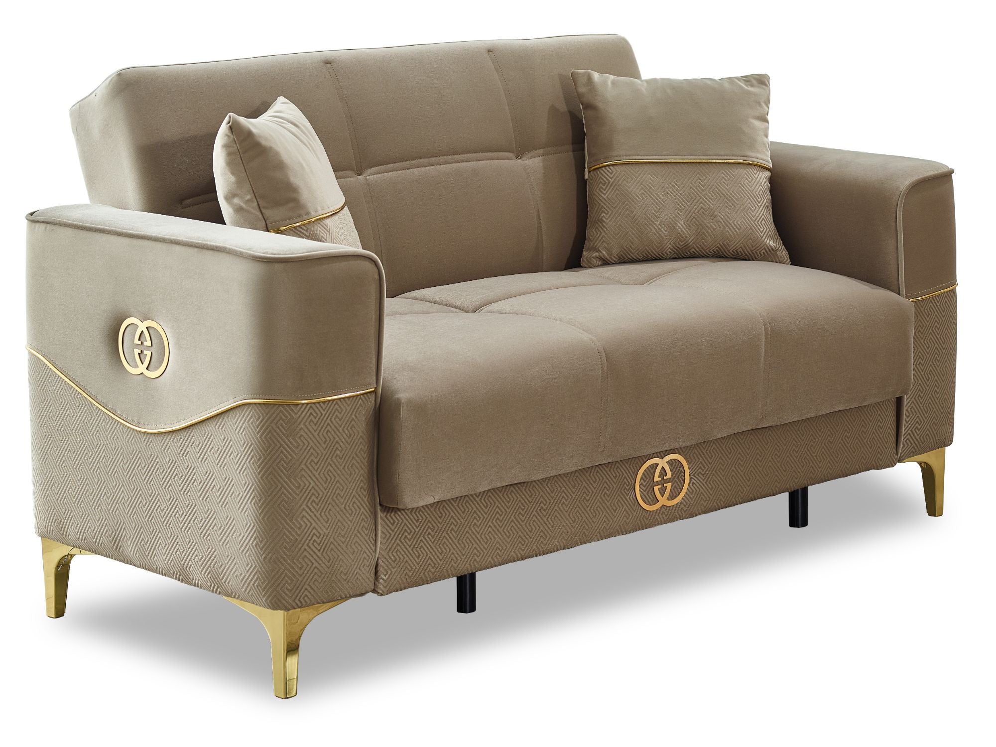 Clara Convertible Loveseat Beige