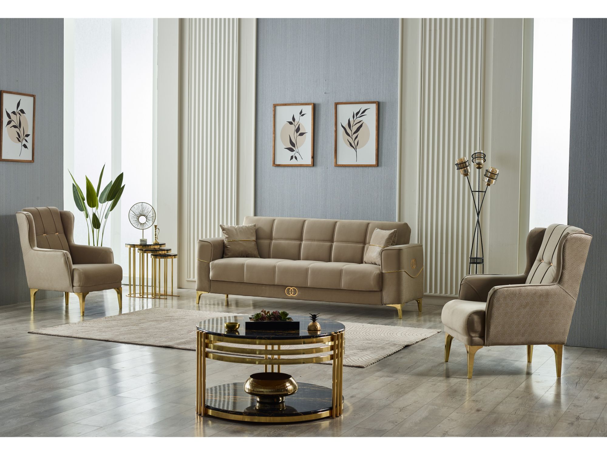 Clara Convertible Sofa Beige