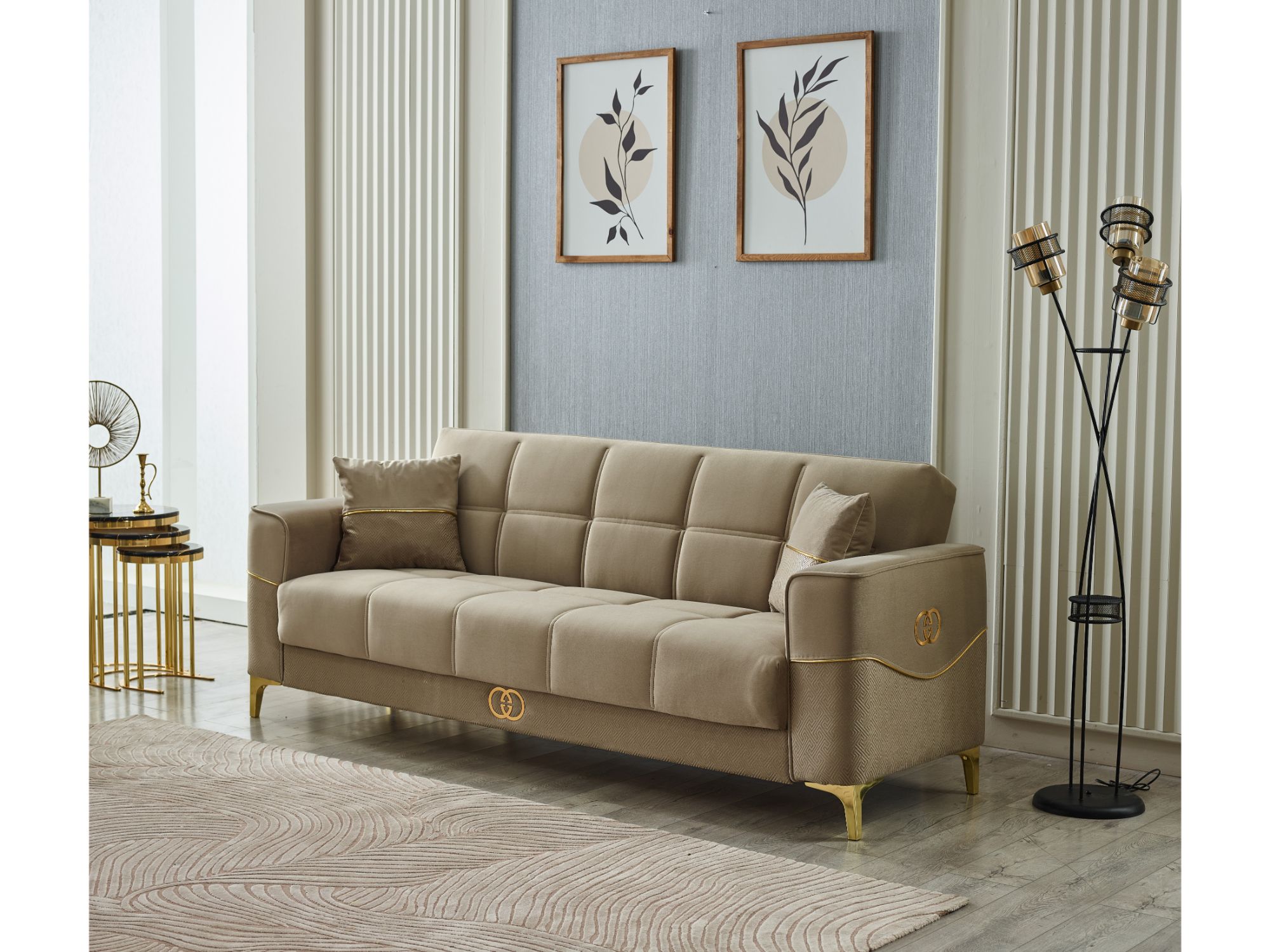 Clara Convertible Sofa Beige