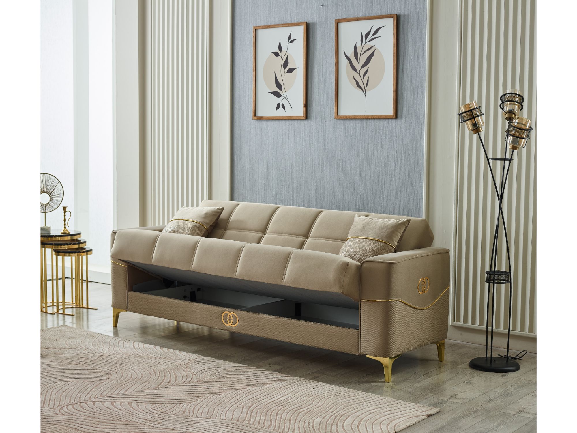 Clara Convertible Sofa Beige