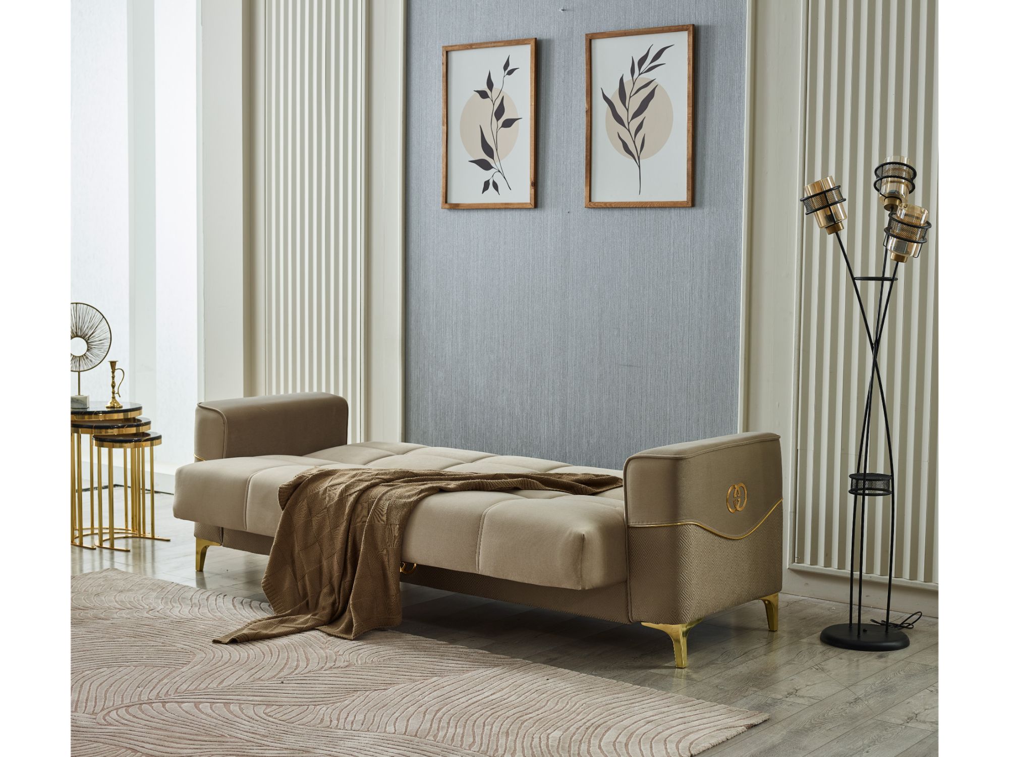 Clara Convertible Sofa Beige