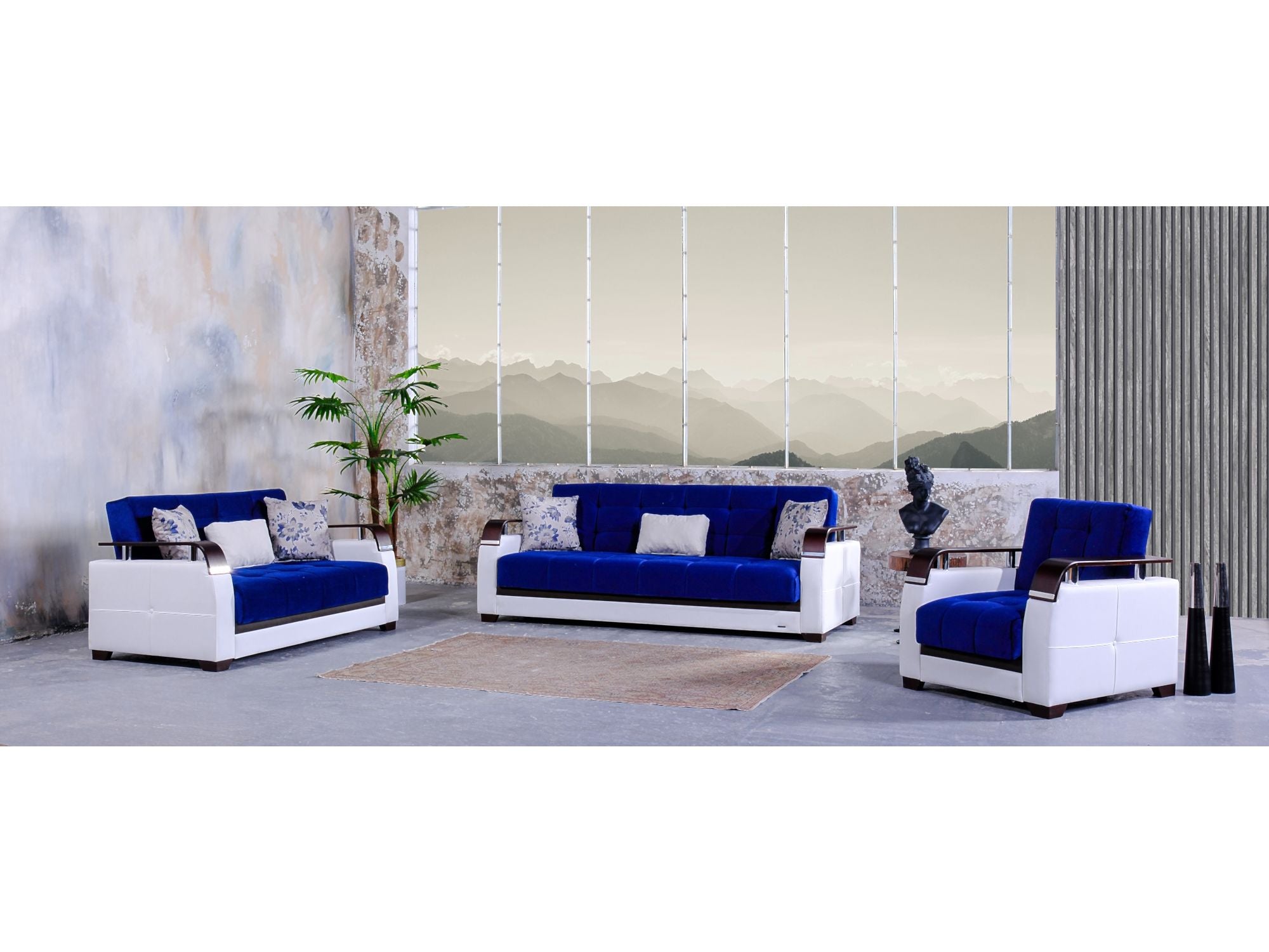 Regina Convertible Livingroom Loveseat Navy