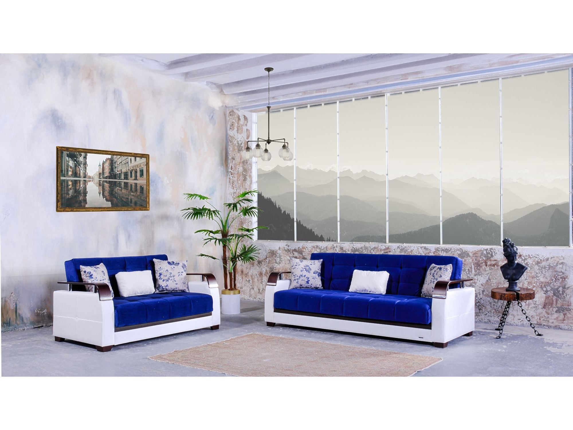 Regina Convertible Livingroom Loveseat Navy