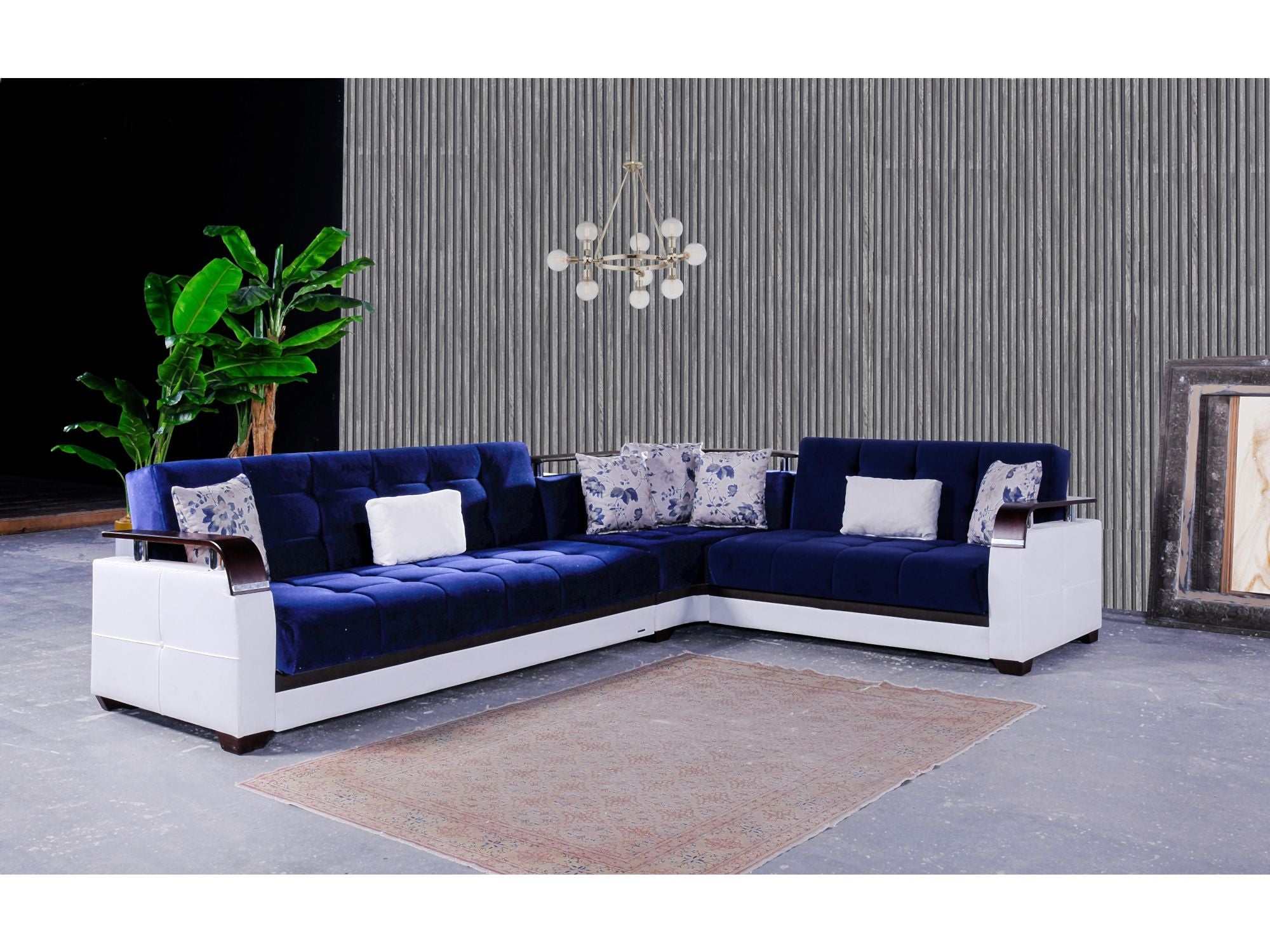 Regina Convertible Sectional Navy