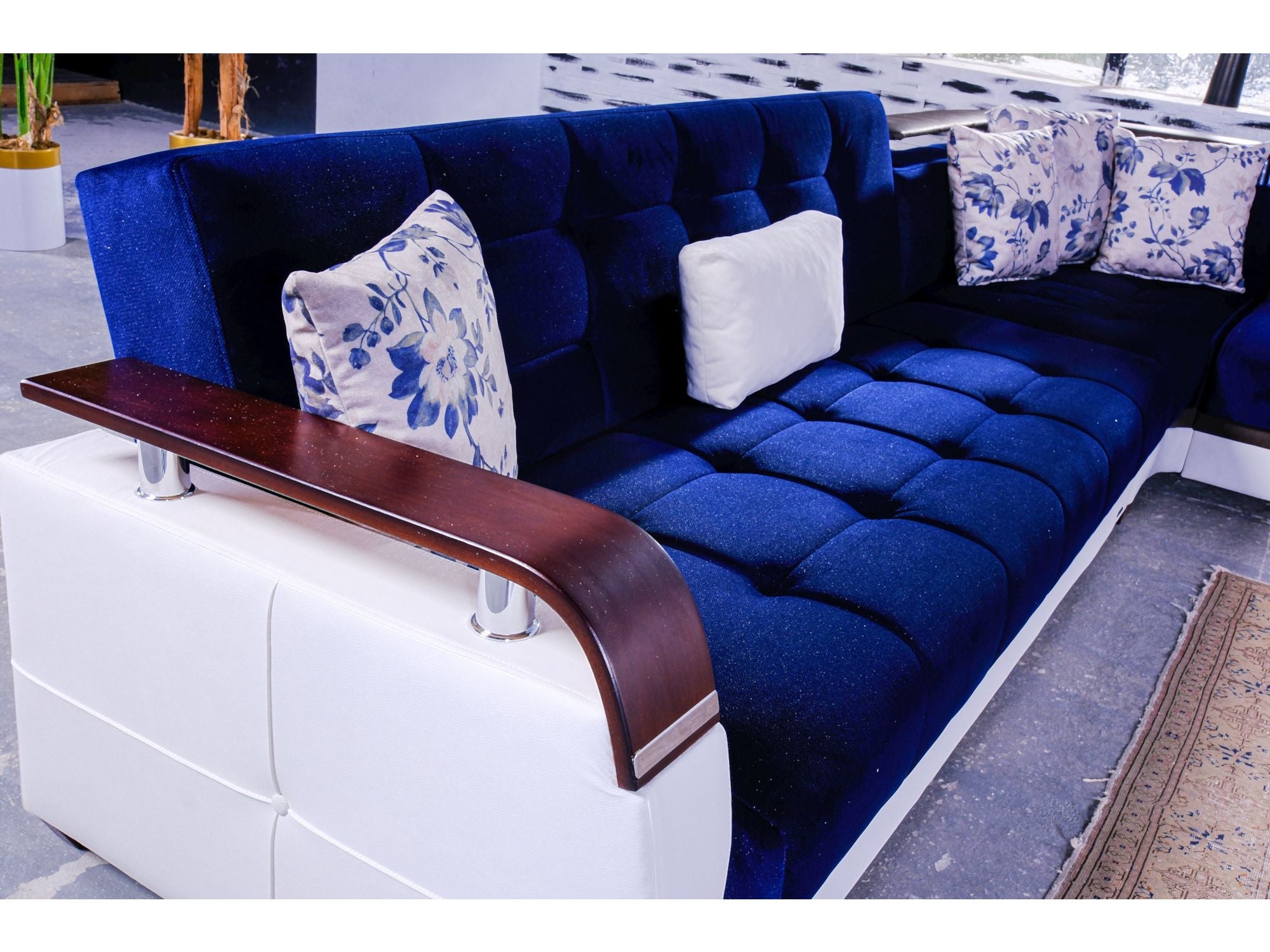 Regina Convertible Sectional Navy