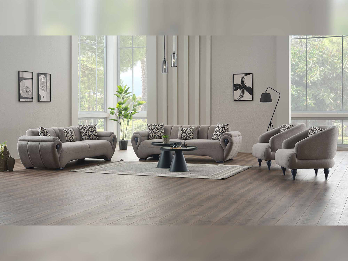 Damla 4-pieces (2 Sofa & 2 Chair) Livingroom Set Cream