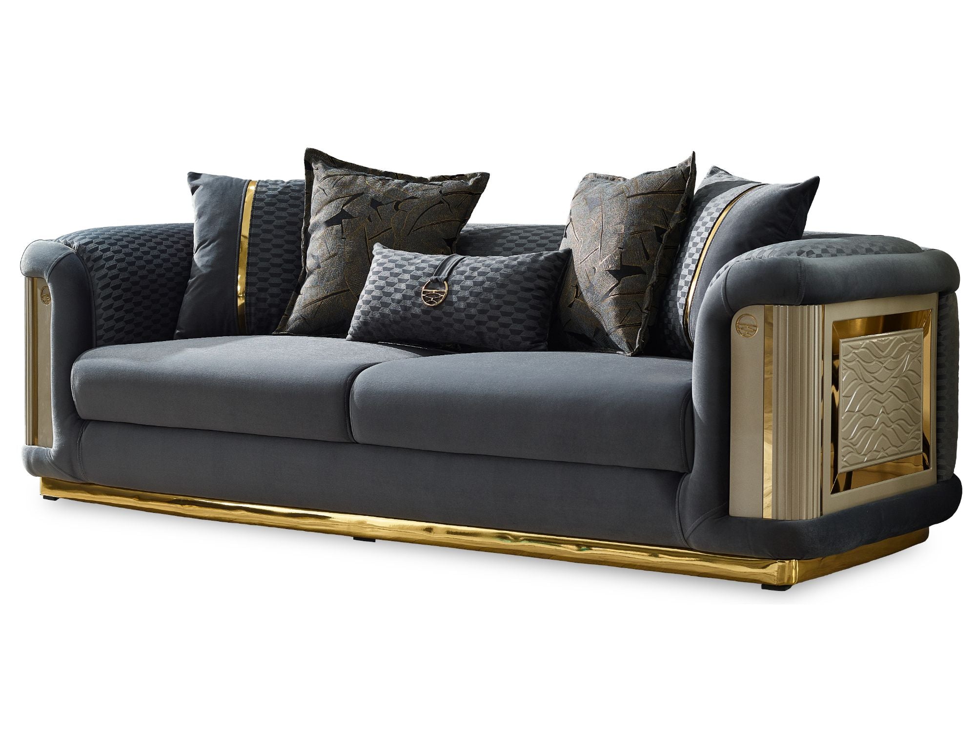 Elegance Stationary Sofa Dark Grey