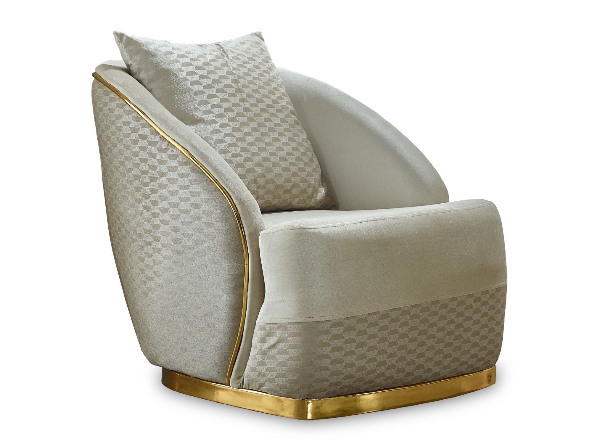 Elegance Stationary Livingroom (2 Sofa & 2 Chair) Cream