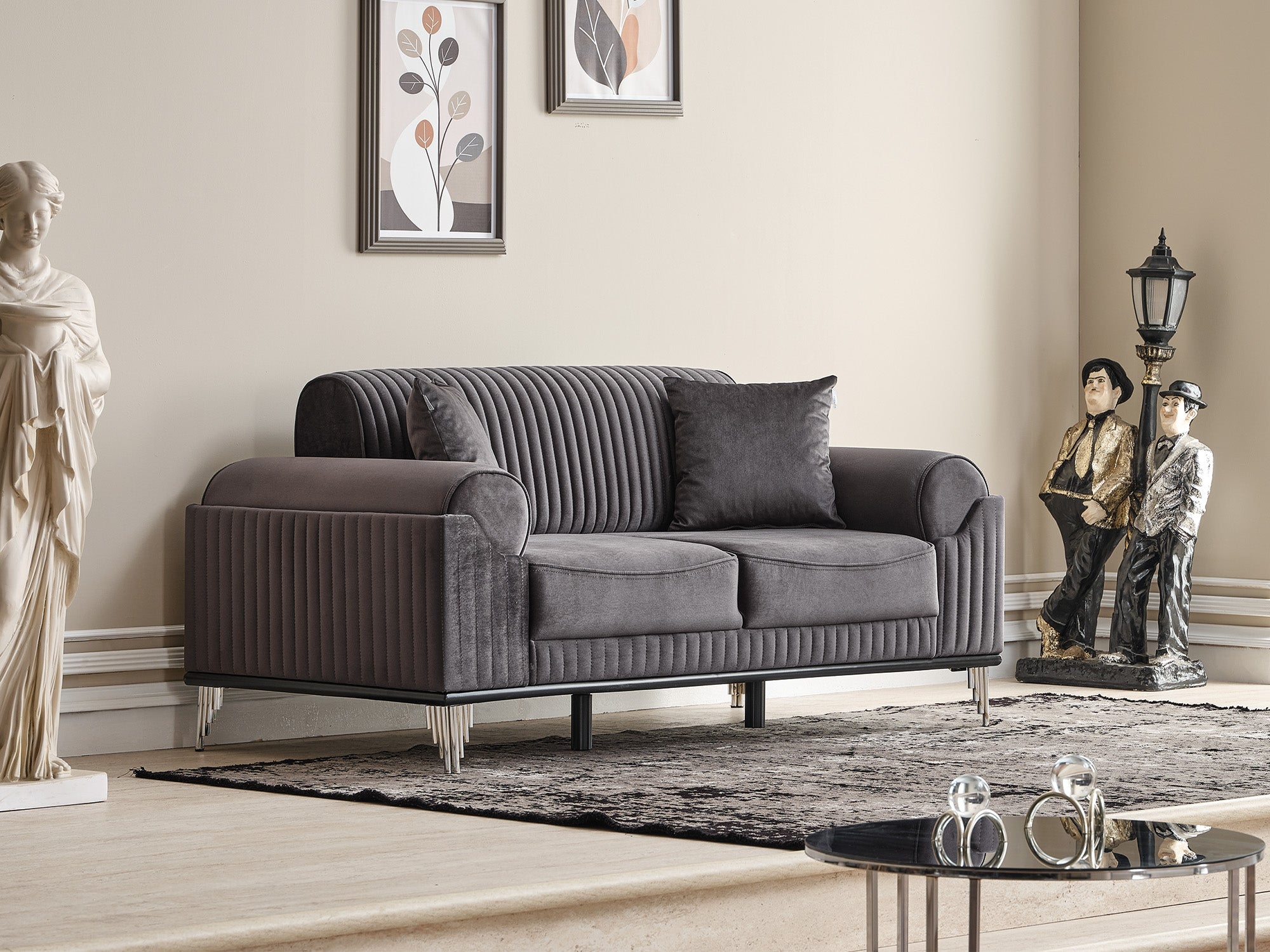 Everest 3-pieces (Sofa & Loveseat & Chair) Livingroom Set Grey