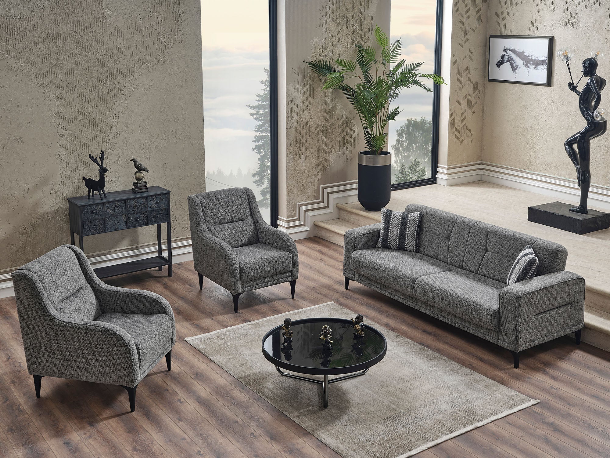 Focus 3-pieces (Sofa & Loveseat & Chair) Livingroom