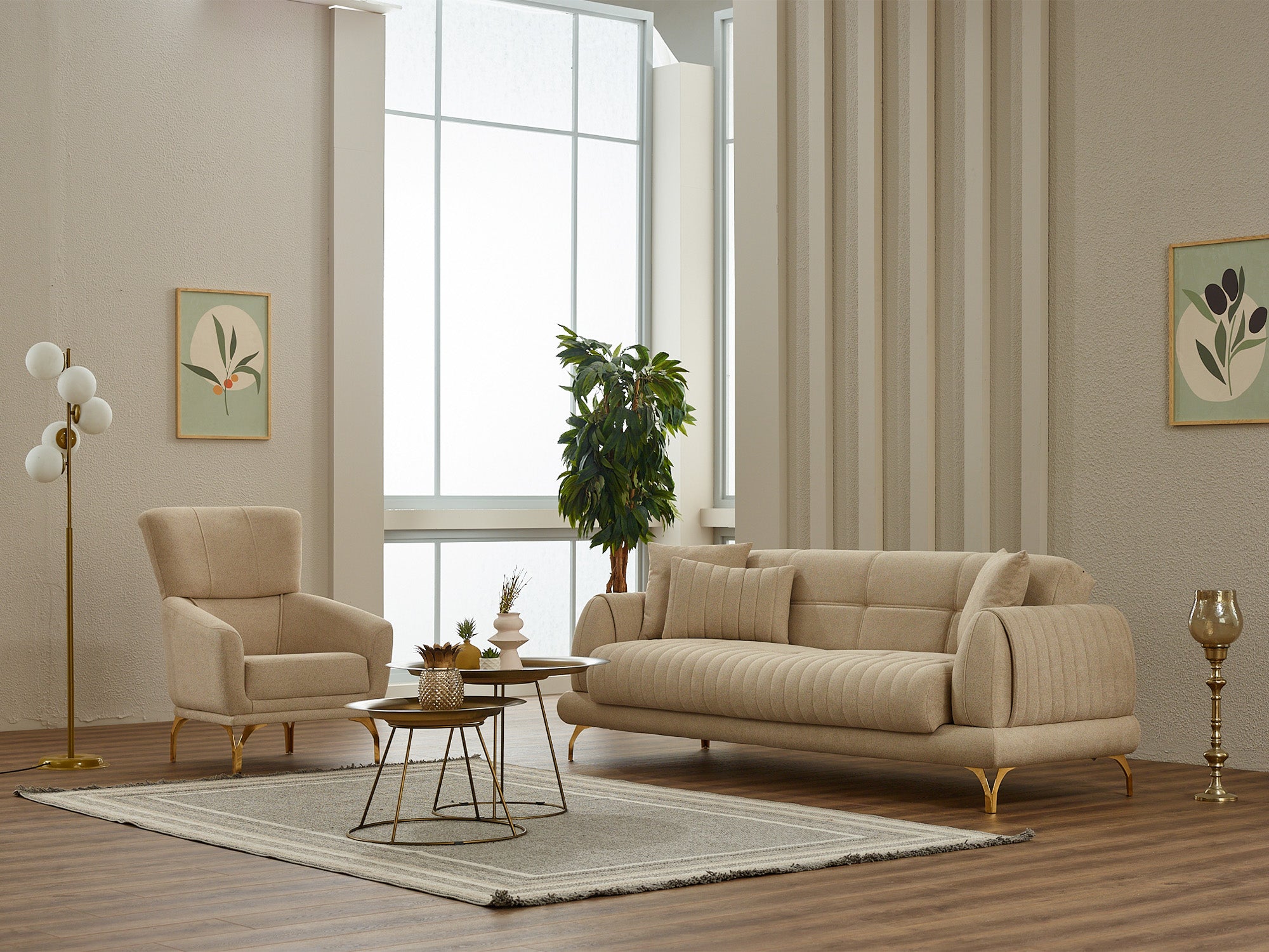 Gamba 3-pieces (Sofa & Loveseat & Chair) Livingroom