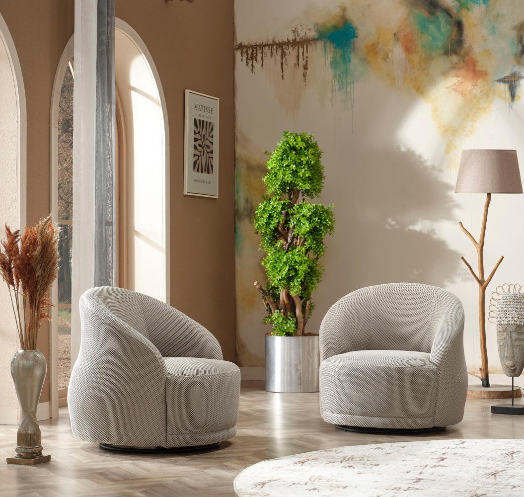 Gloria Convertible Livingroom (2 Sofa & 2 Chair) Cream