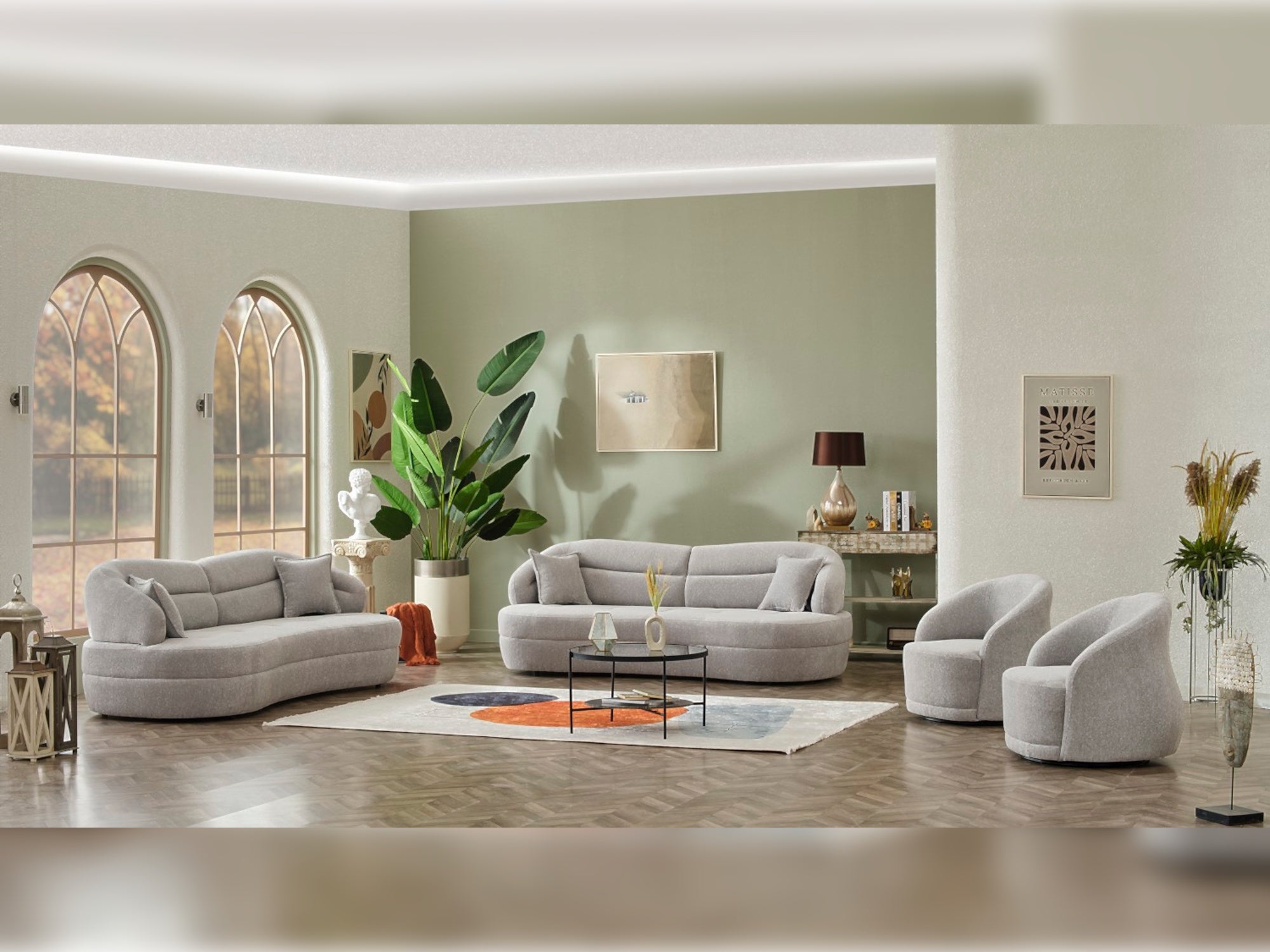 Gloria Swivel Chair Cream