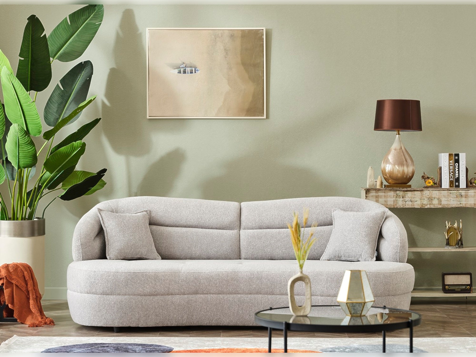 Gloria Convertible Sofa Cream